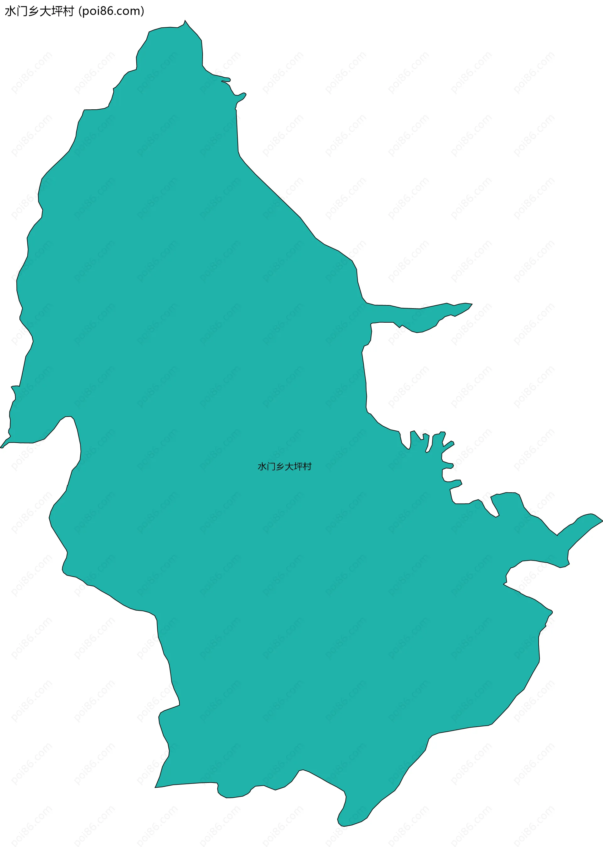 水门乡大坪村边界地图