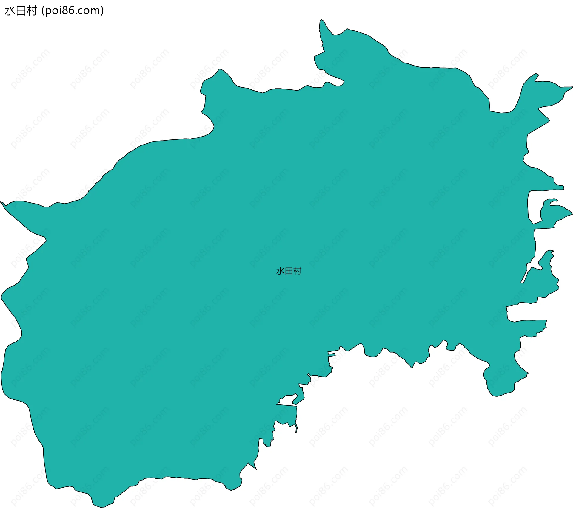 水田村边界地图