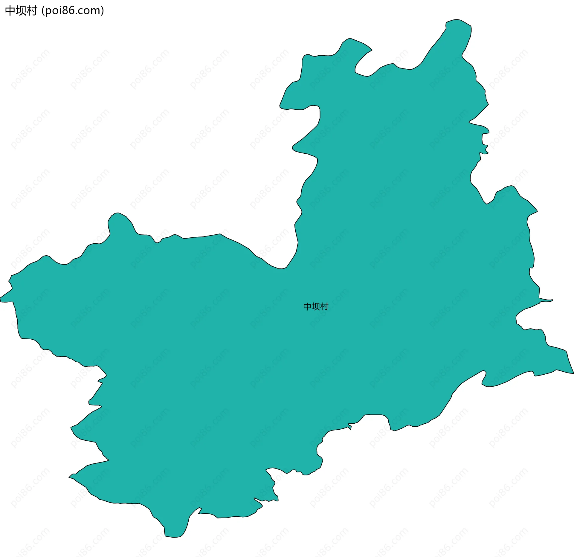 中坝村边界地图