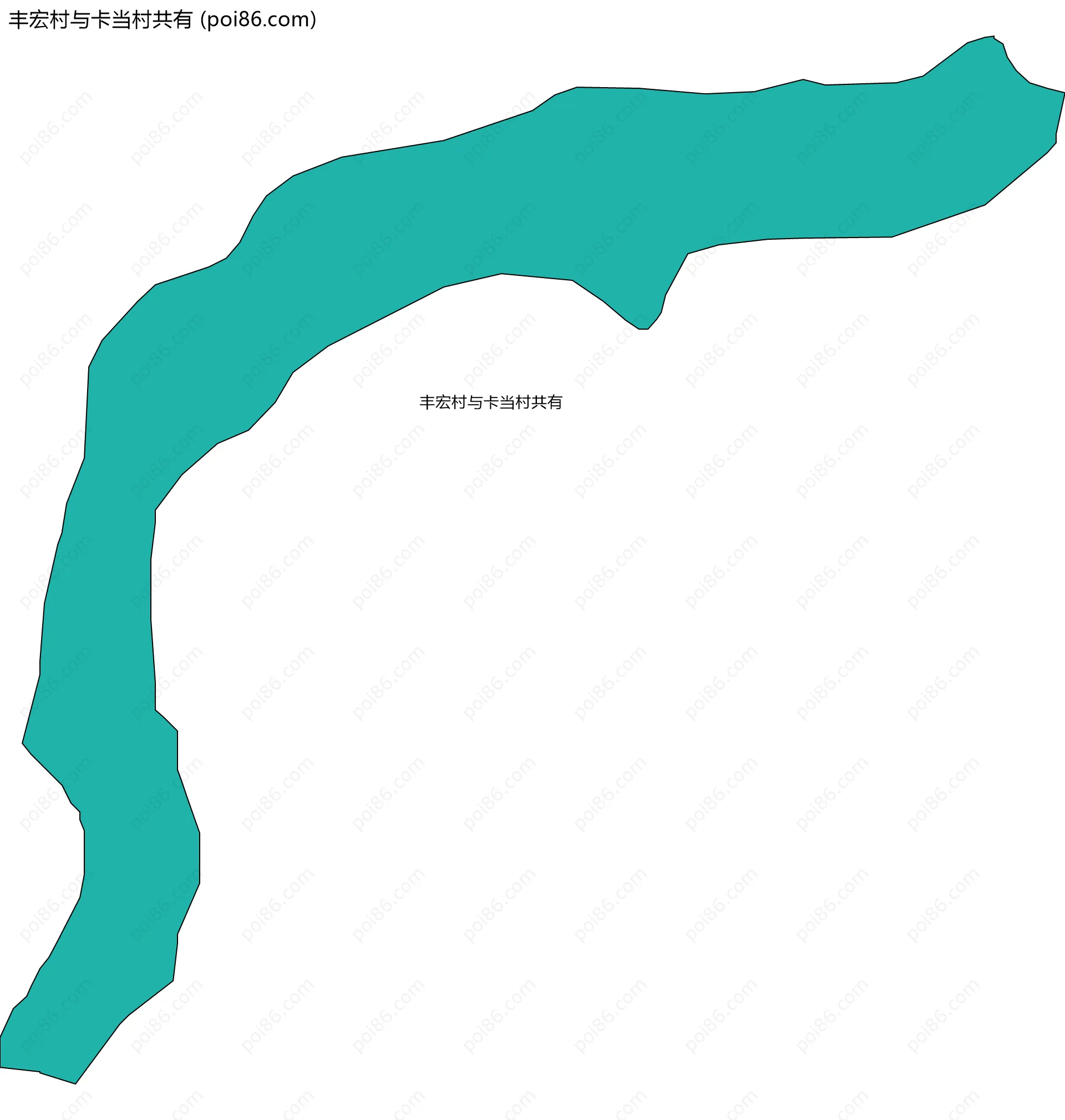 丰宏村与卡当村共有边界地图