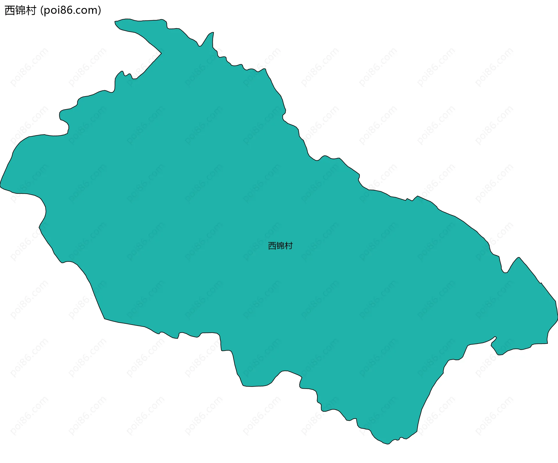 西锦村边界地图
