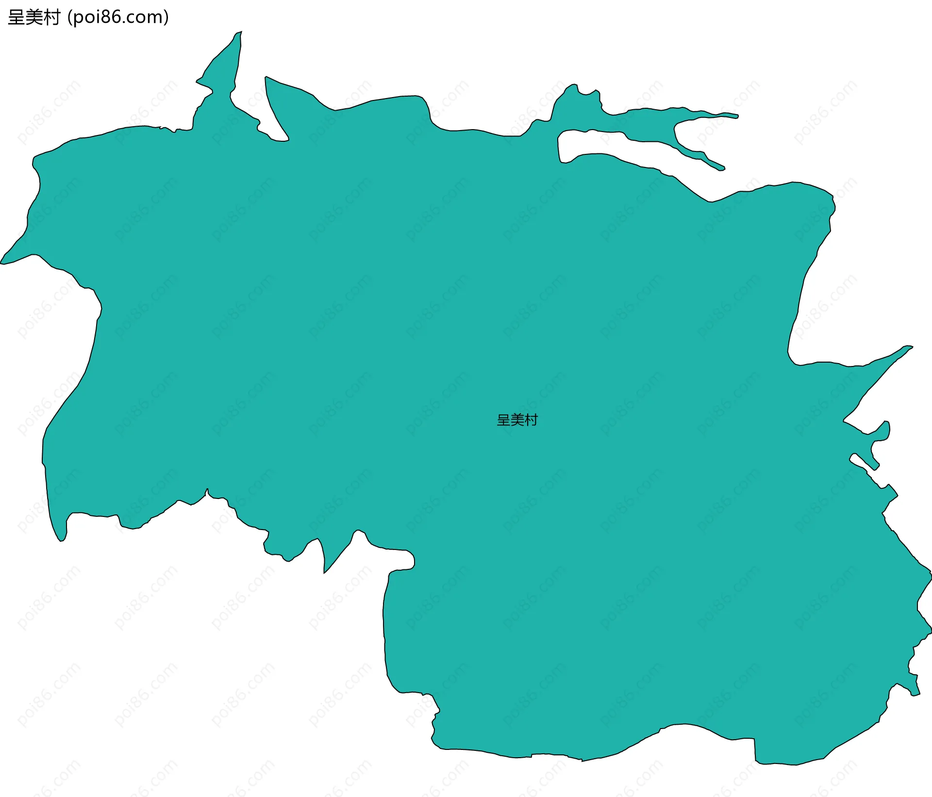 呈美村边界地图
