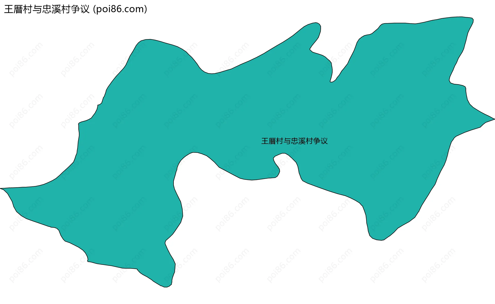 王厝村与忠溪村争议边界地图