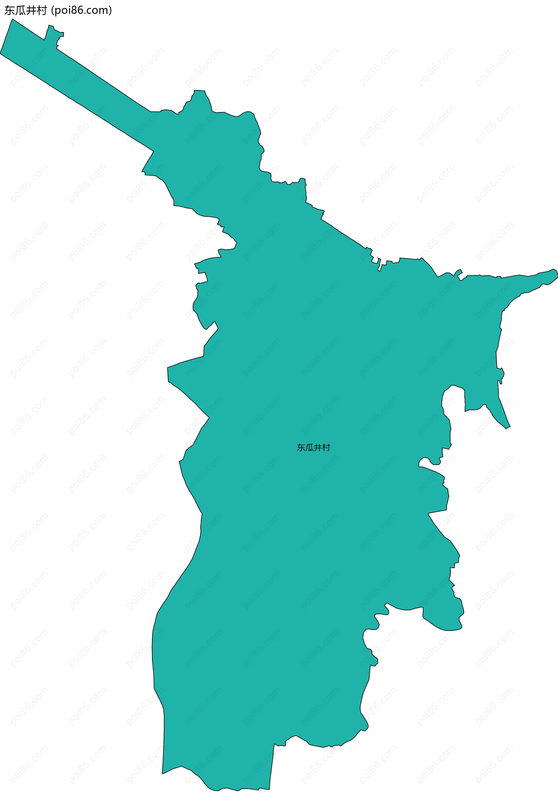 东瓜井村边界地图