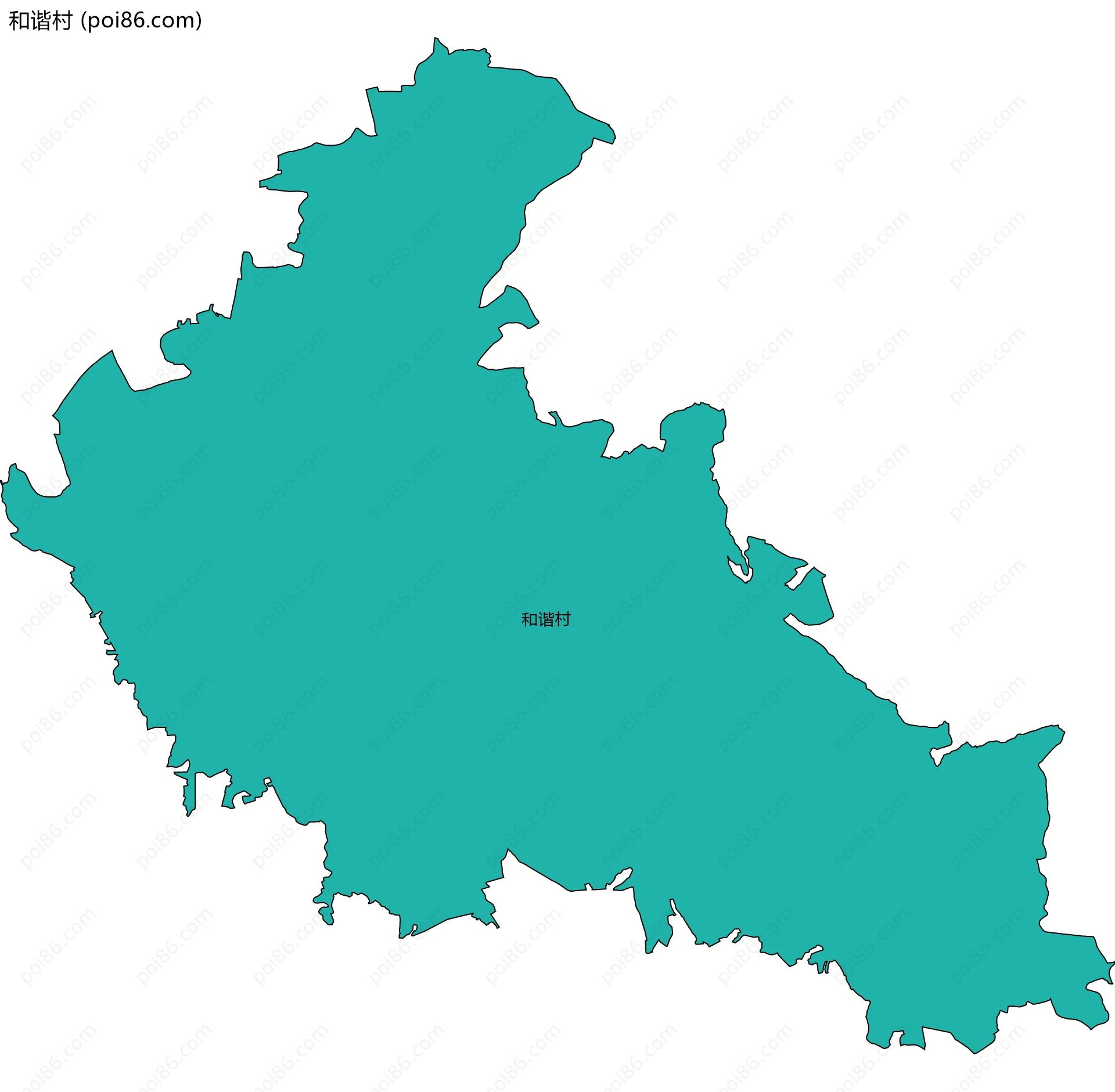 和谐村边界地图