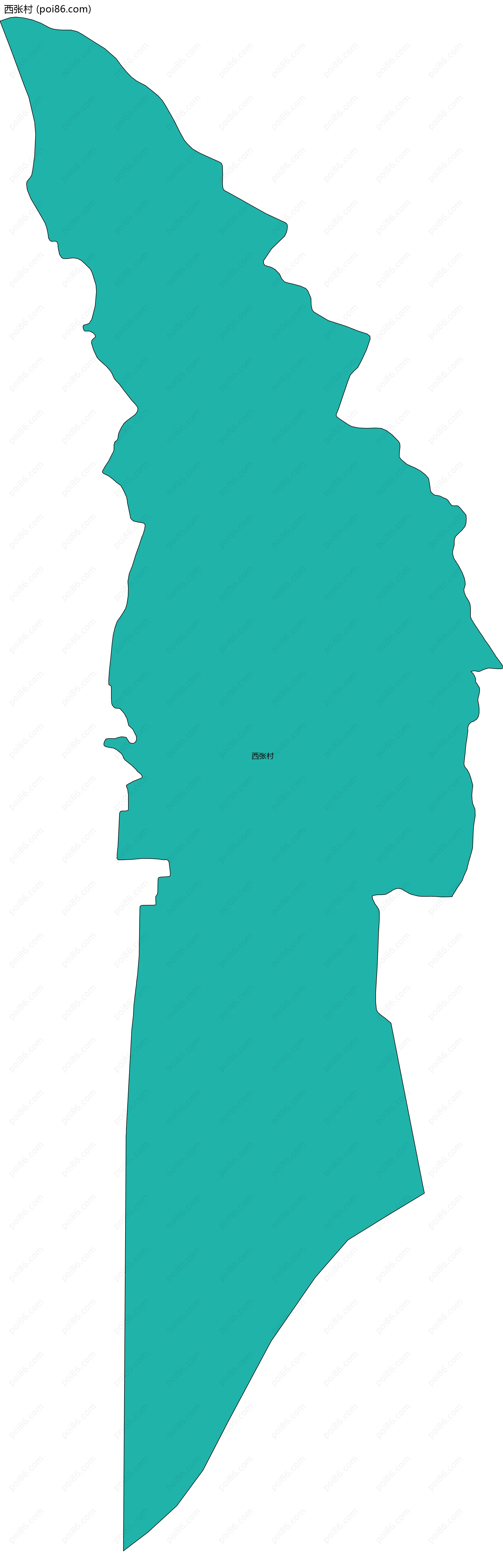 西张村边界地图