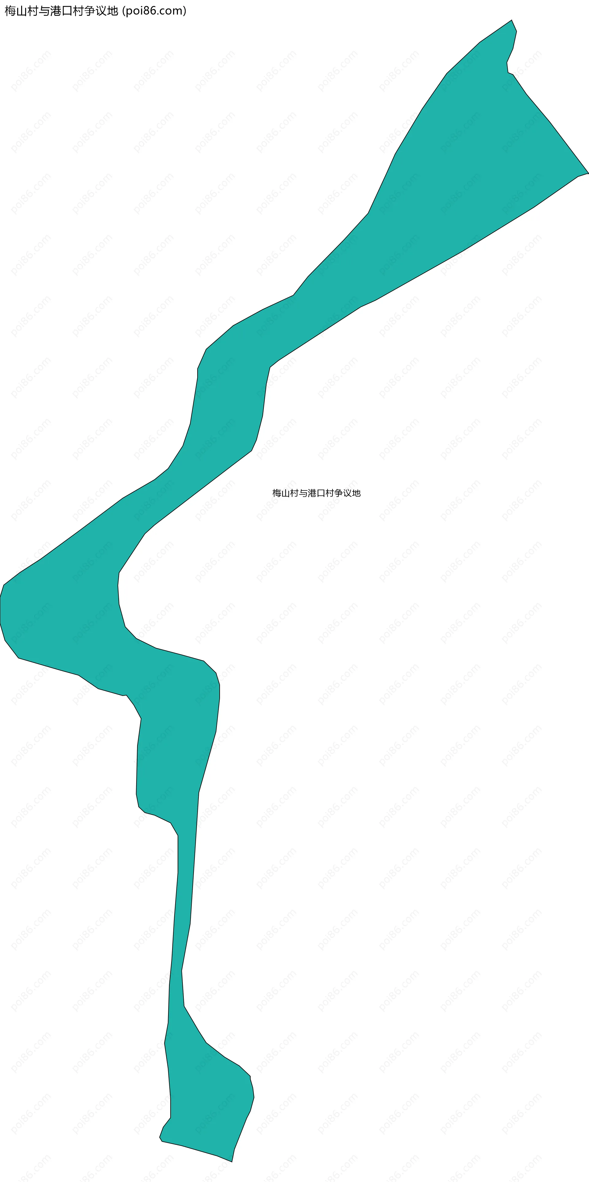 梅山村与港口村争议地边界地图