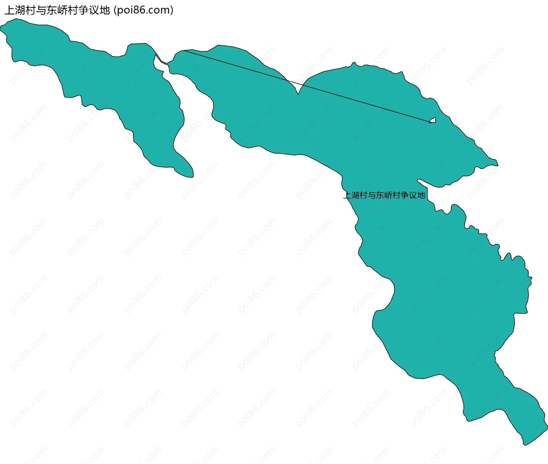 上湖村与东峤村争议地边界地图