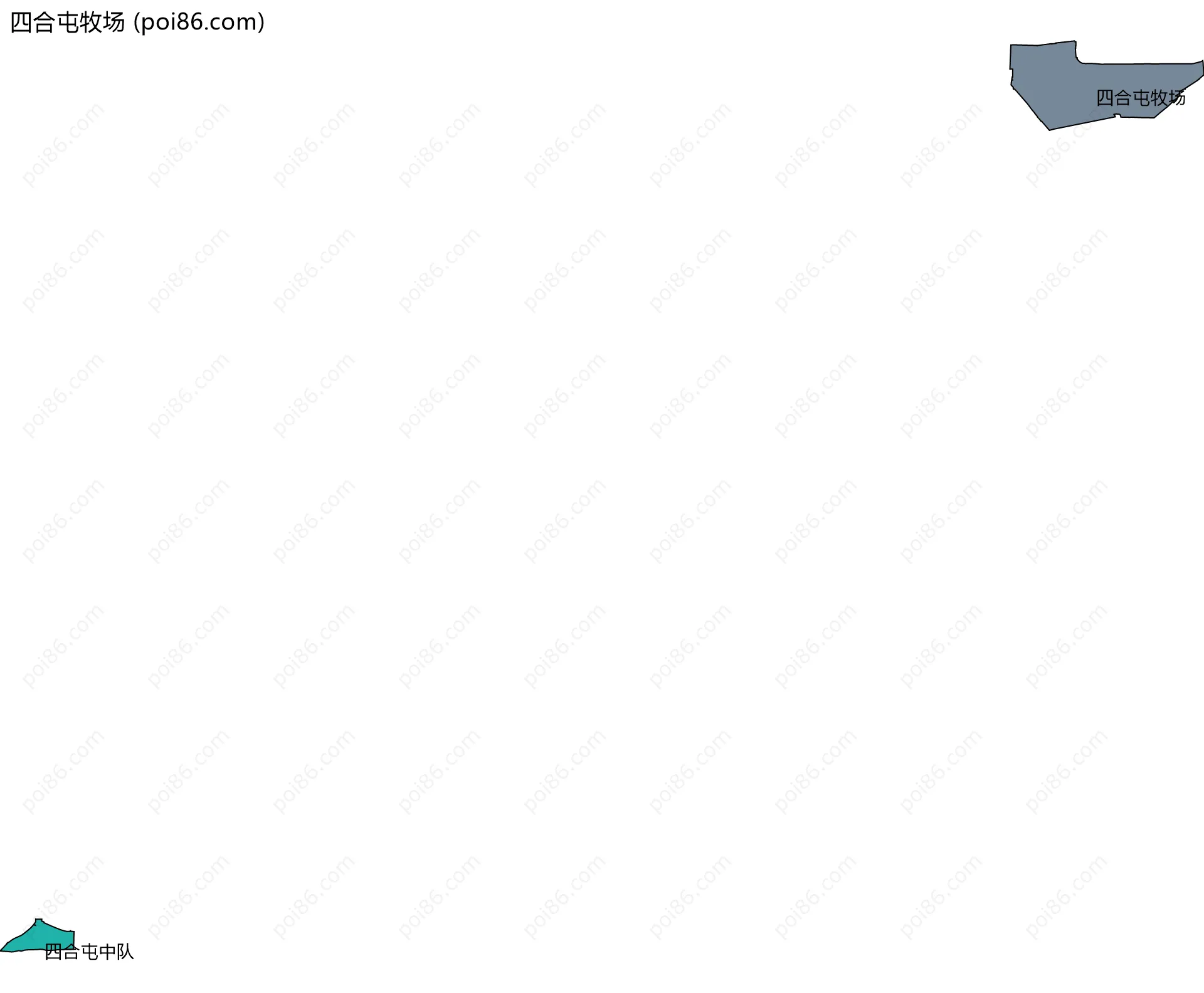 四合屯牧场边界地图(五级行政区划)