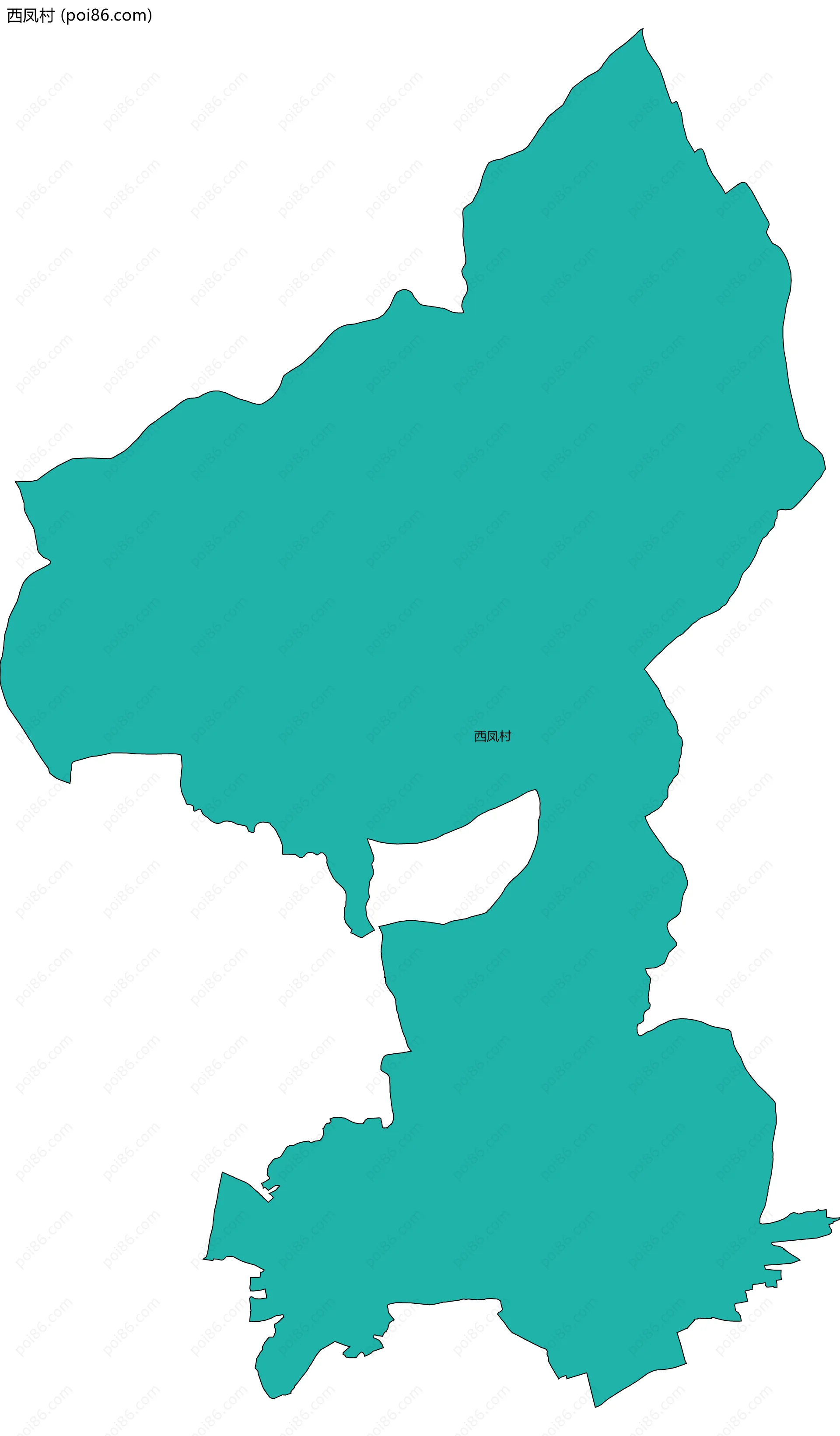 西凤村边界地图