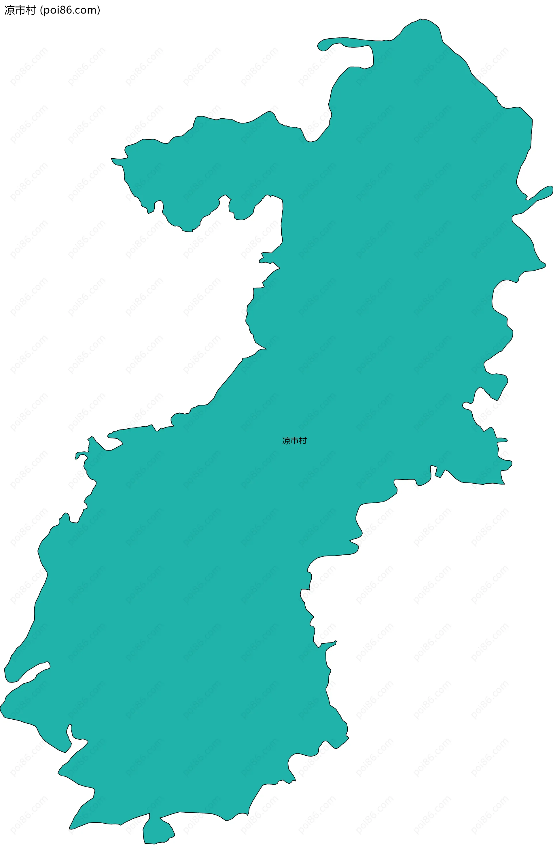 凉市村边界地图