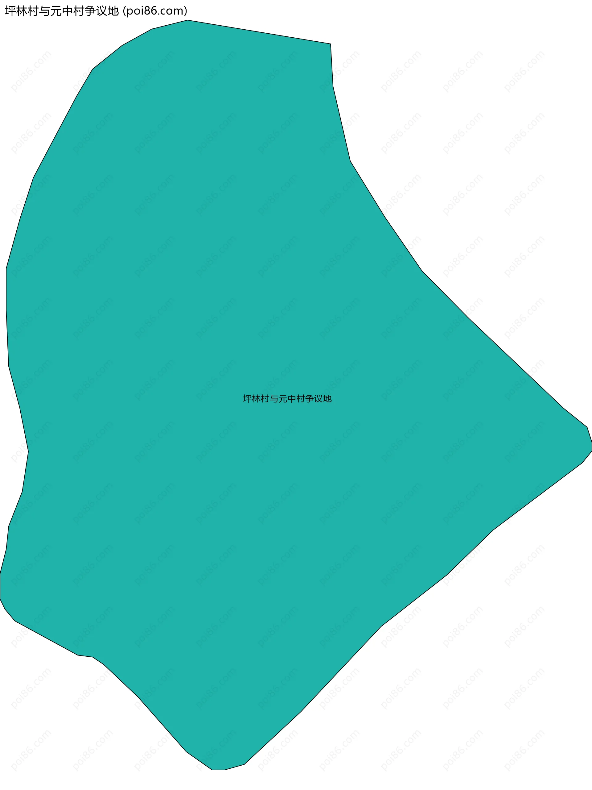 坪林村与元中村争议地边界地图