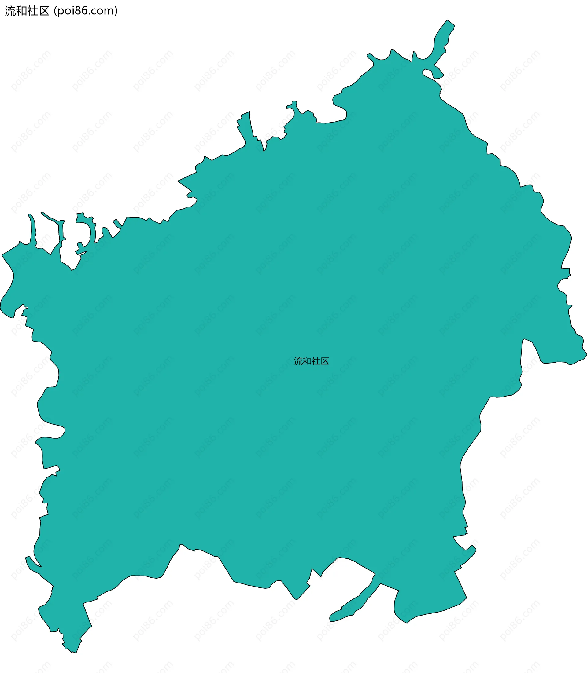 流和社区边界地图
