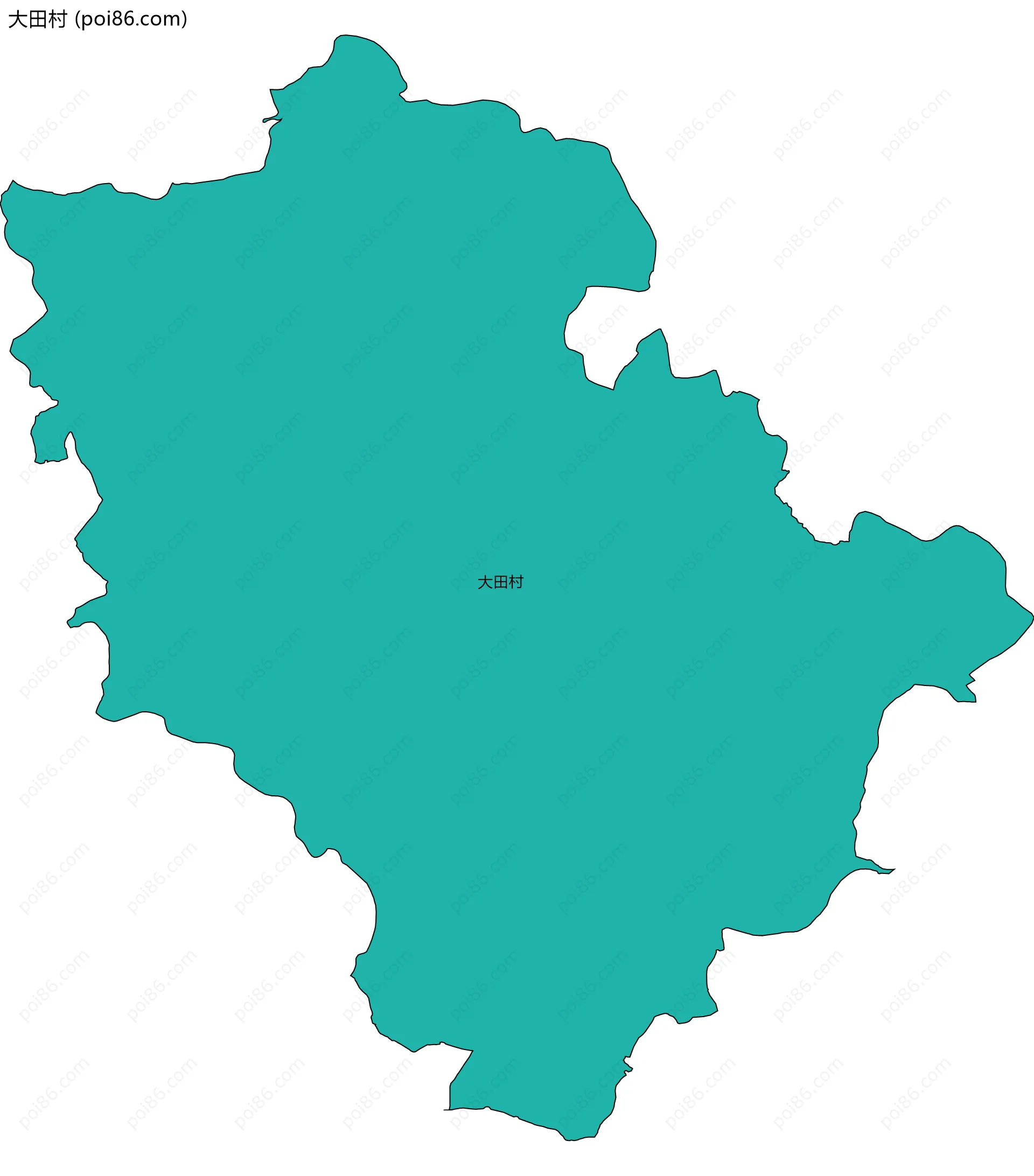 大田村边界地图