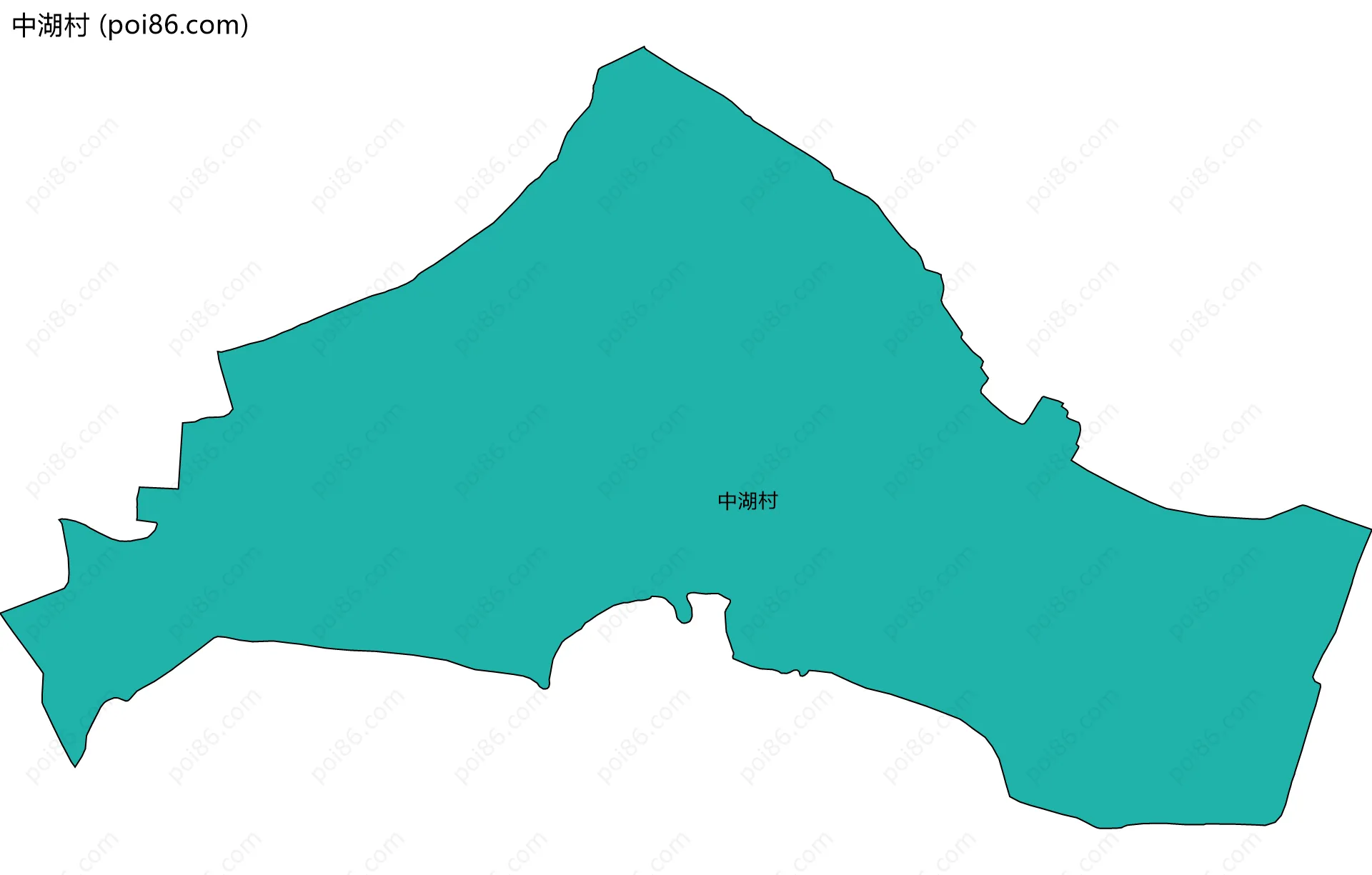 中湖村边界地图