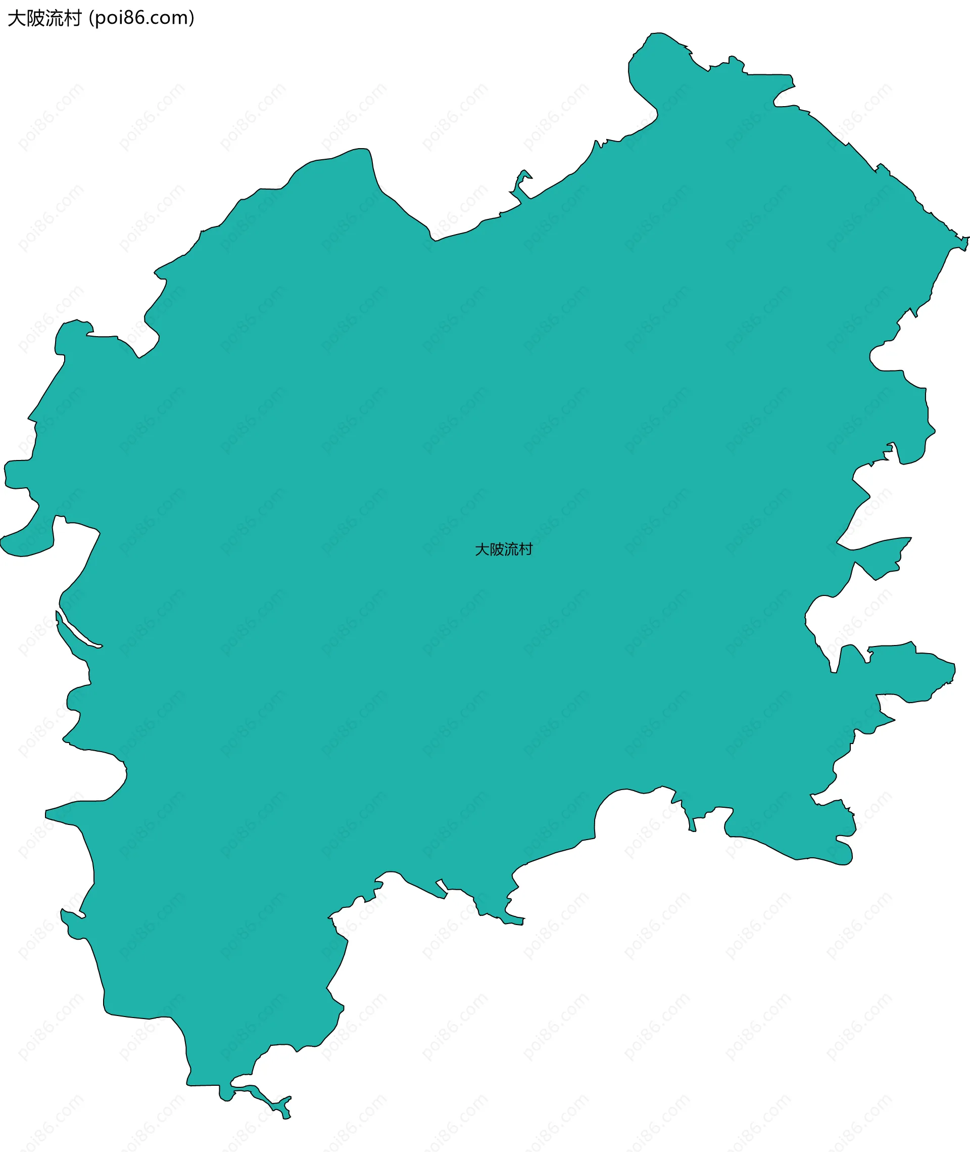 大陂流村边界地图