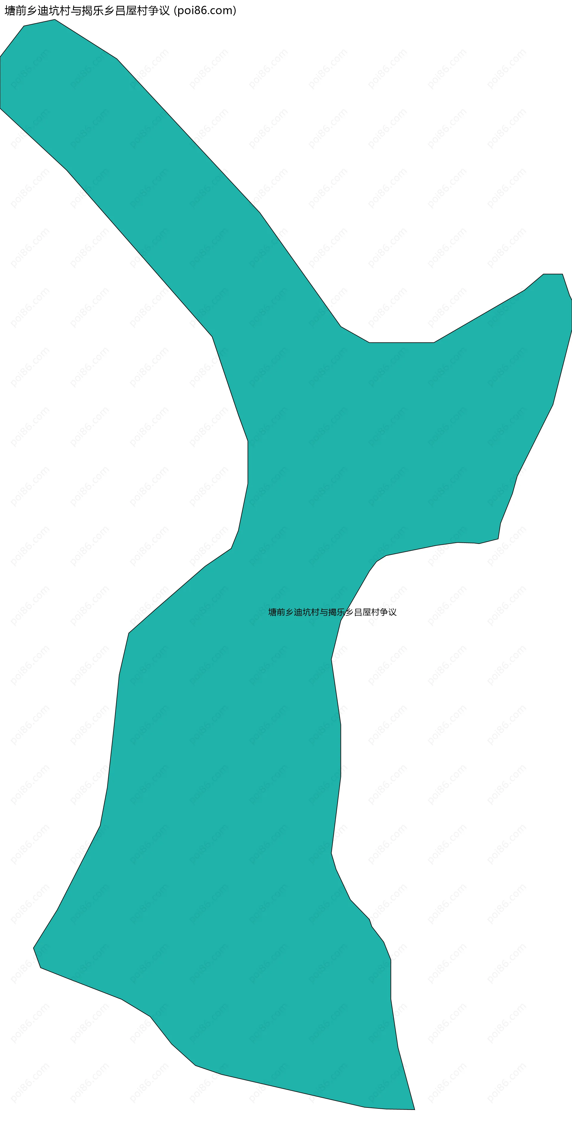 塘前乡迪坑村与揭乐乡吕屋村争议边界地图