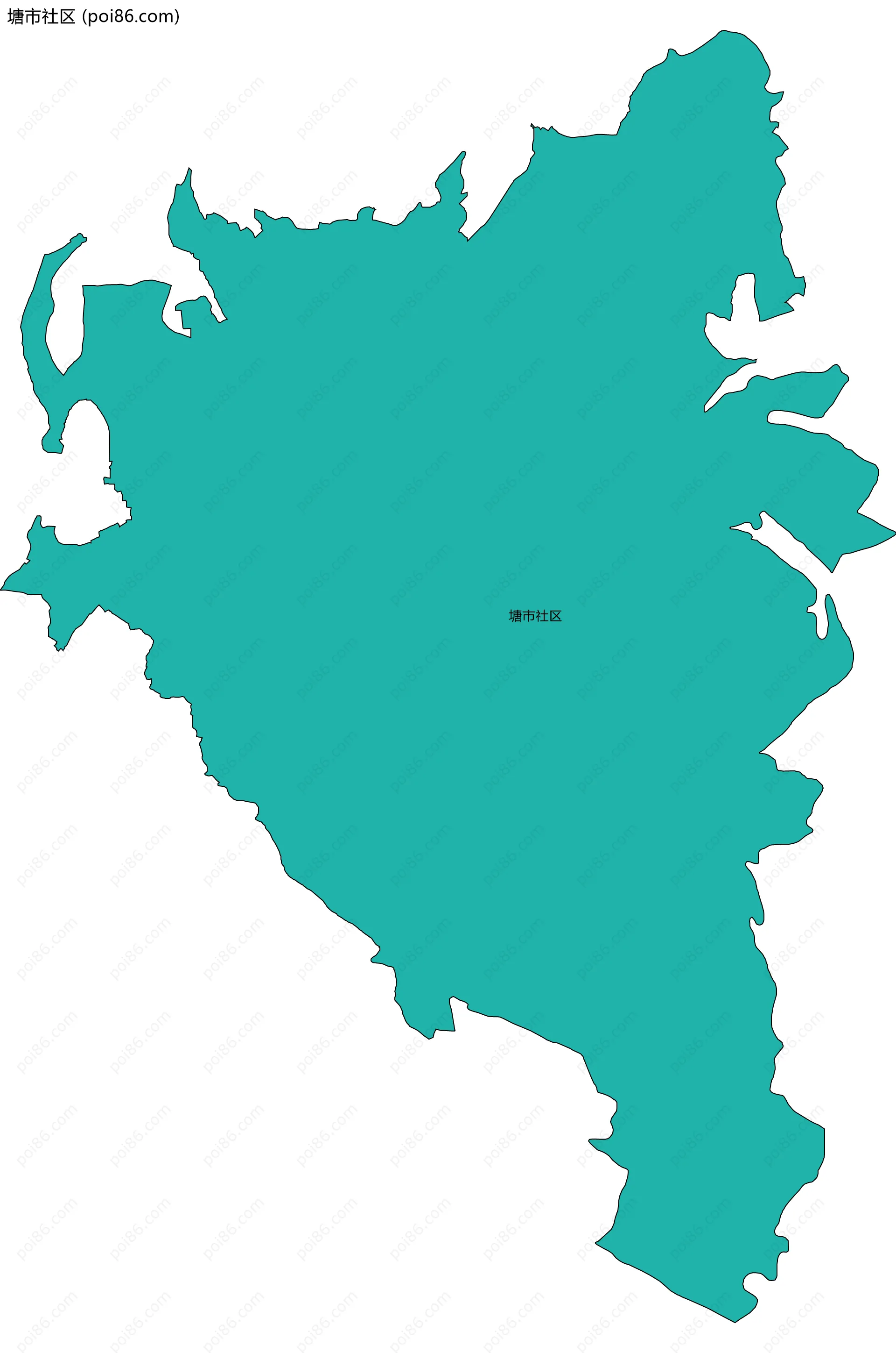 塘市社区边界地图