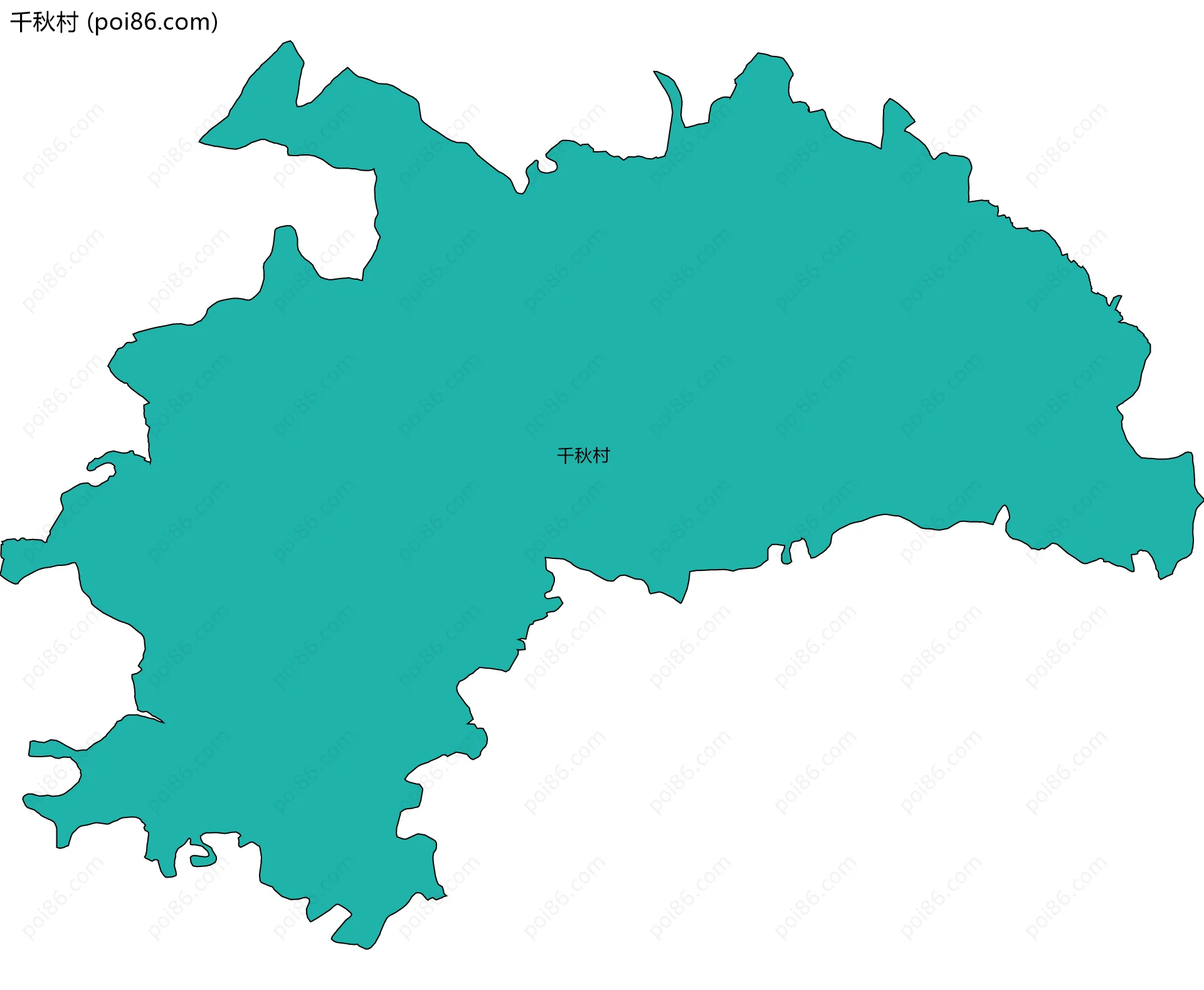 千秋村边界地图