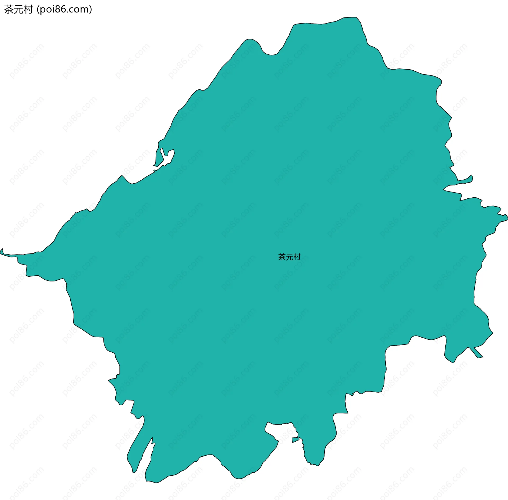 茶元村边界地图