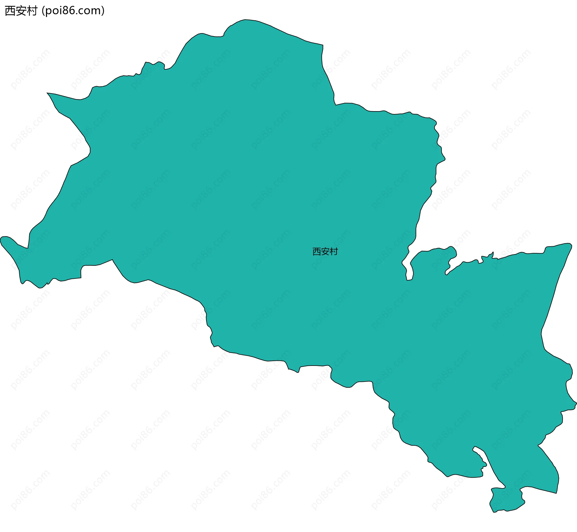 西安村边界地图