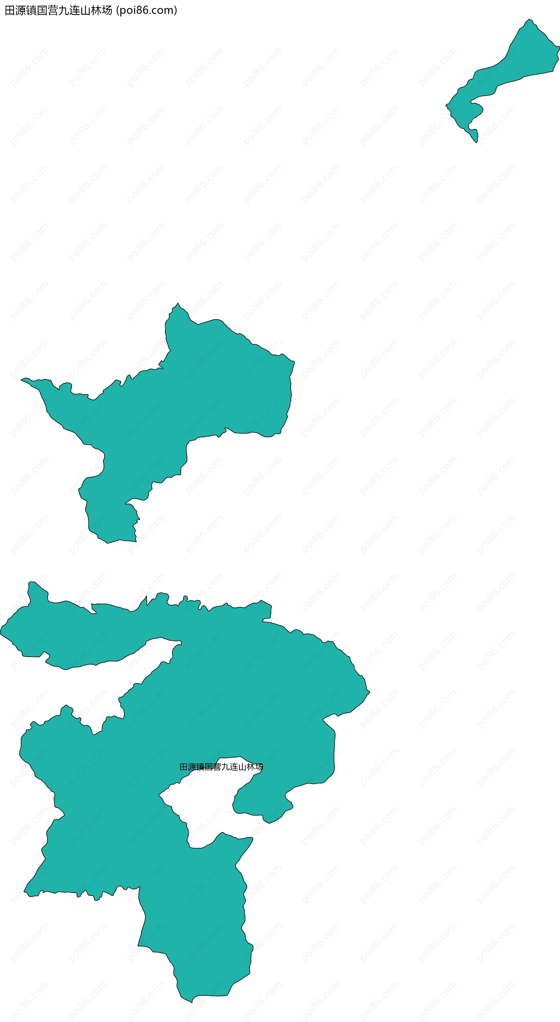 田源镇国营九连山林场边界地图