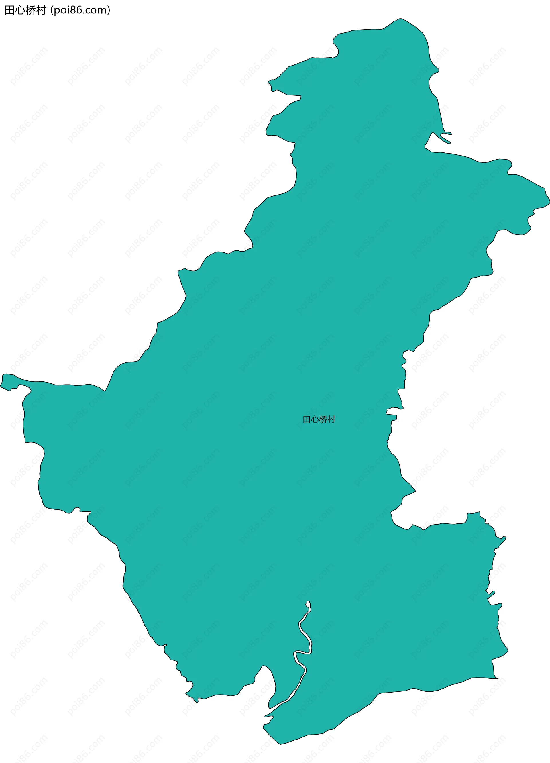 田心桥村边界地图