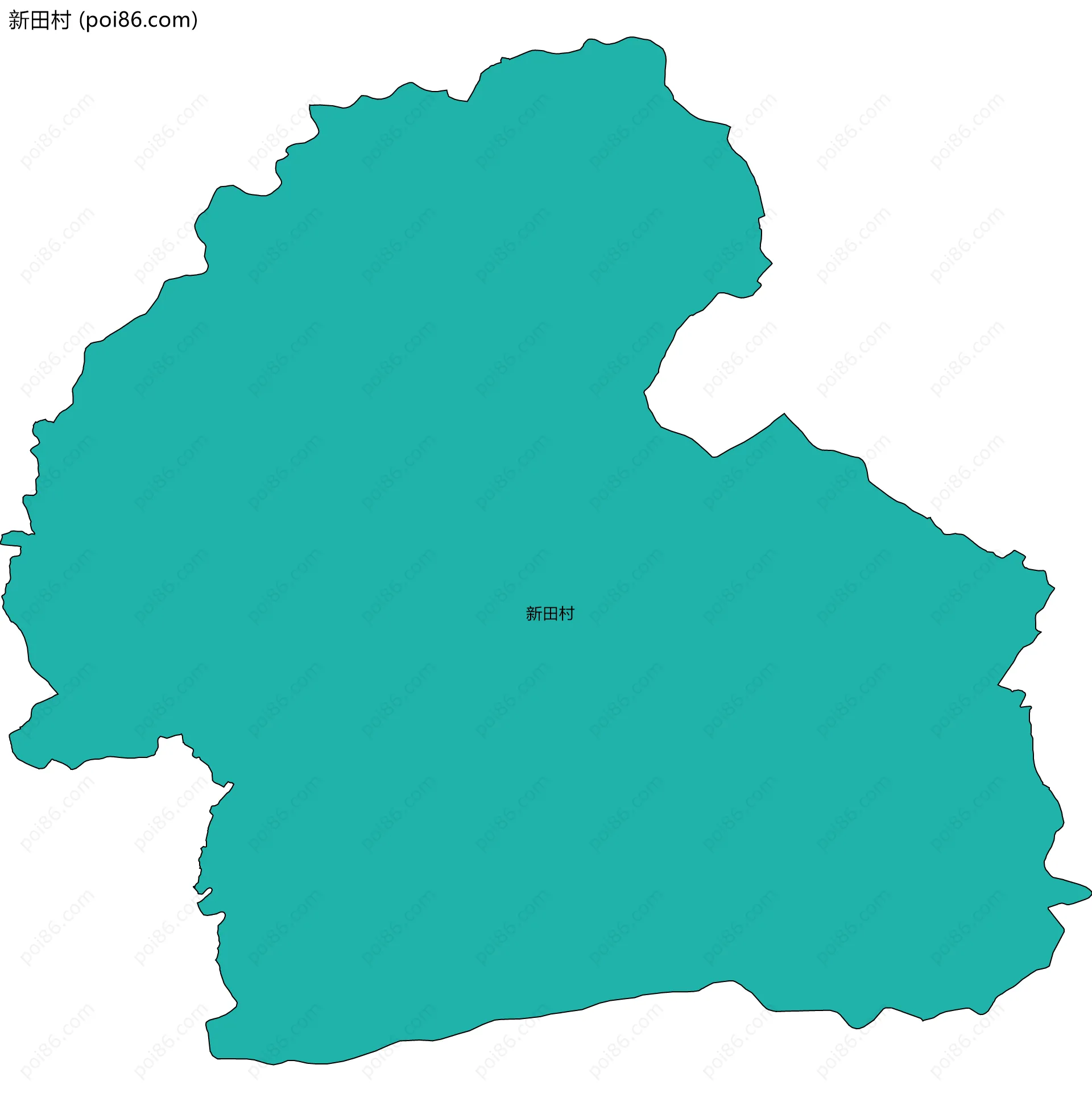 新田村边界地图