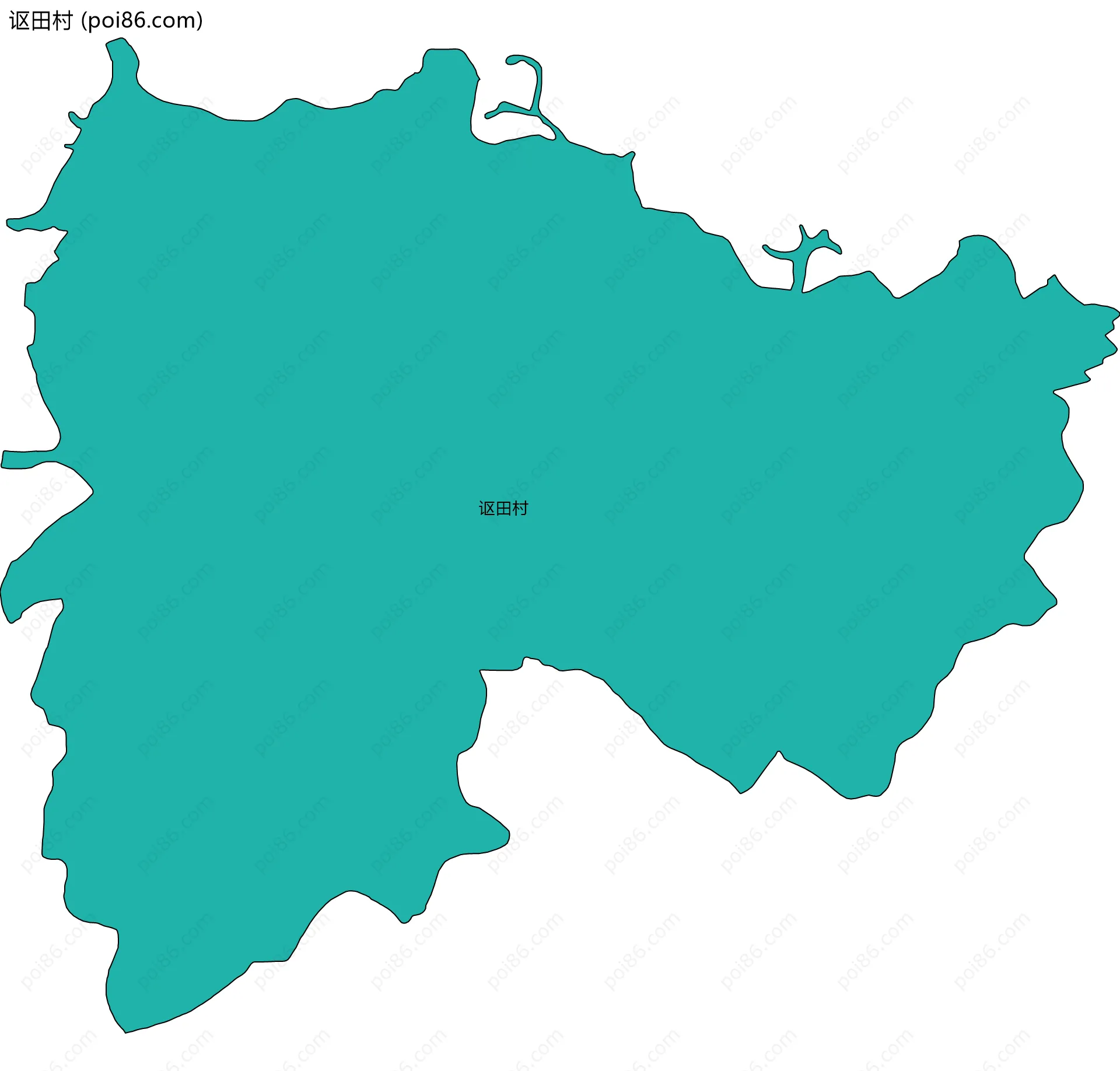 讴田村边界地图