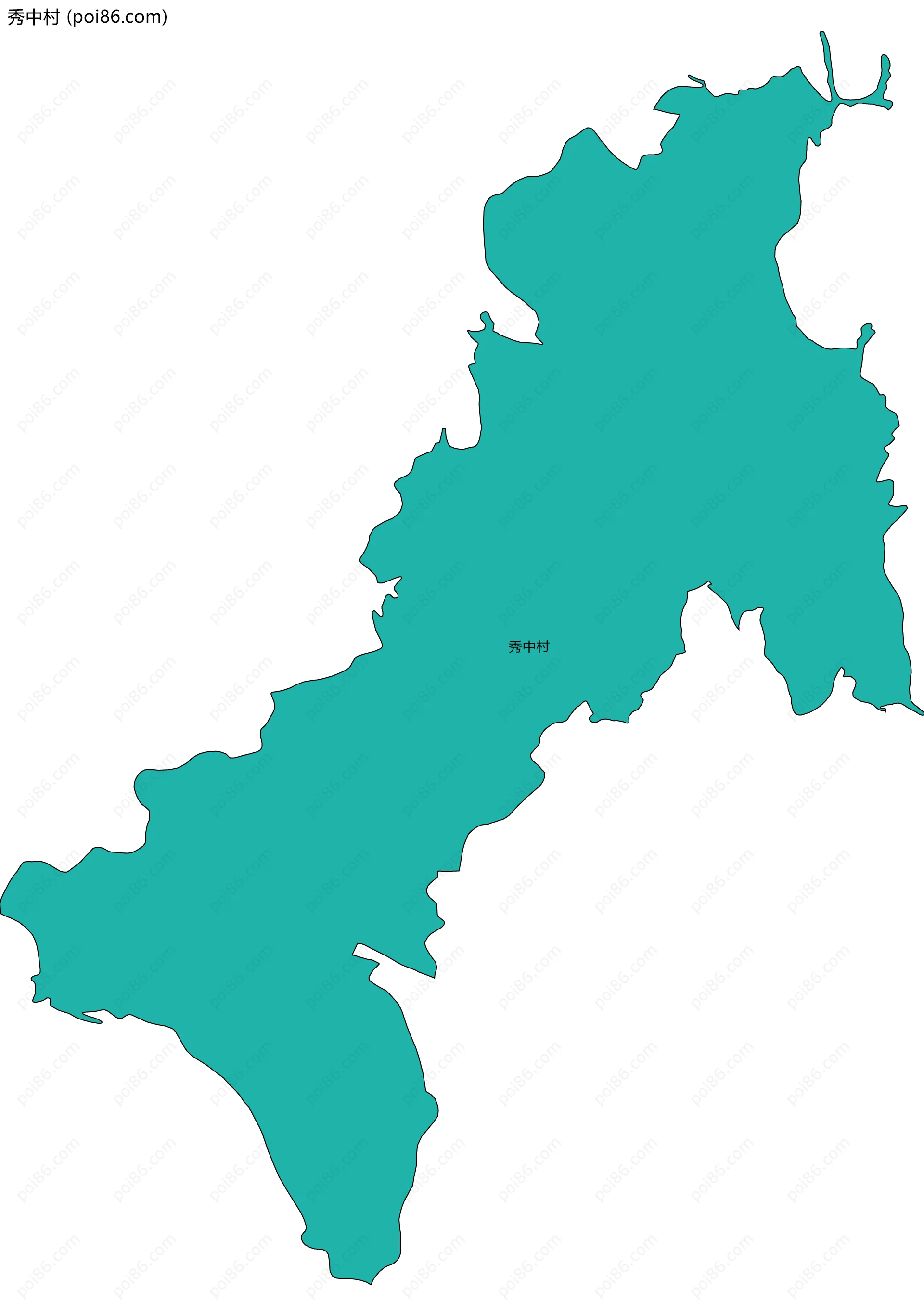 秀中村边界地图