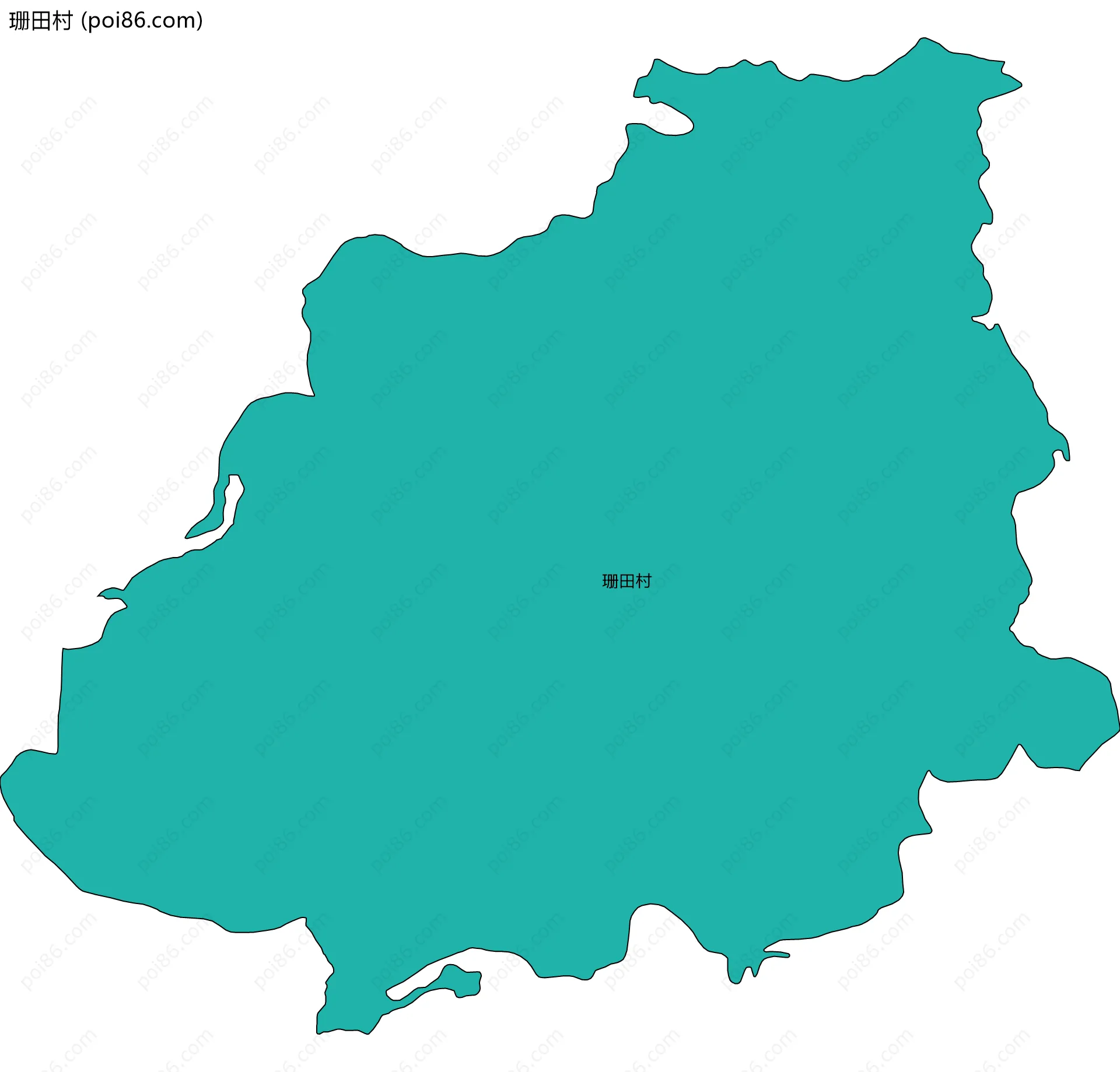 珊田村边界地图