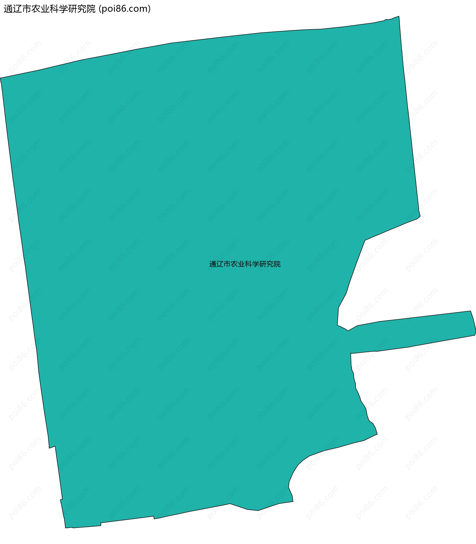 通辽市农业科学研究院边界地图(五级行政区划)