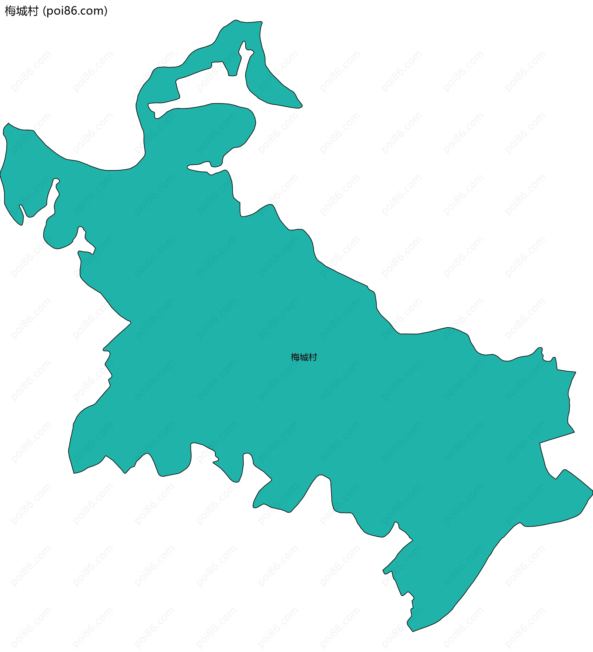 梅城村边界地图