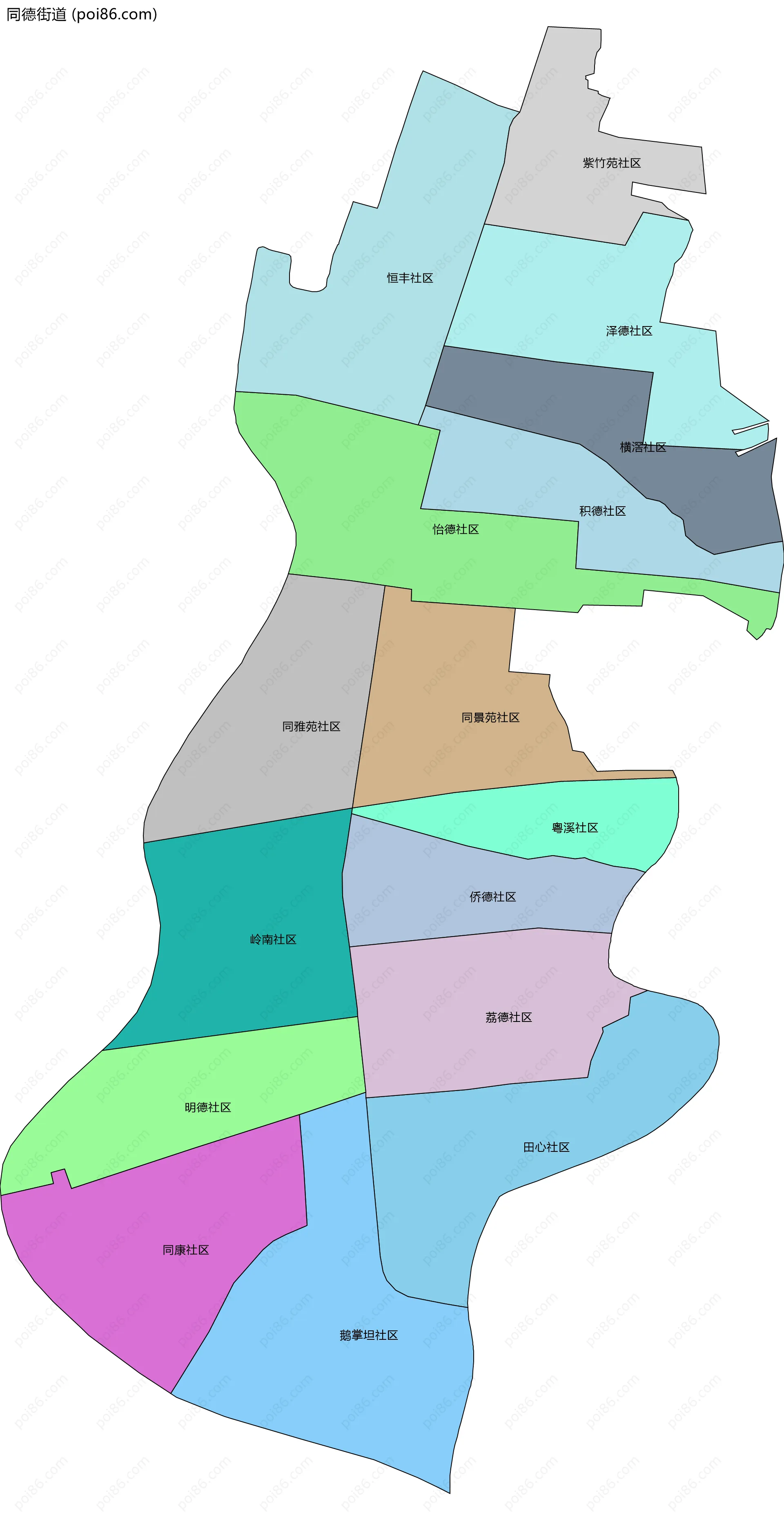 同德街道边界地图(五级行政区划)