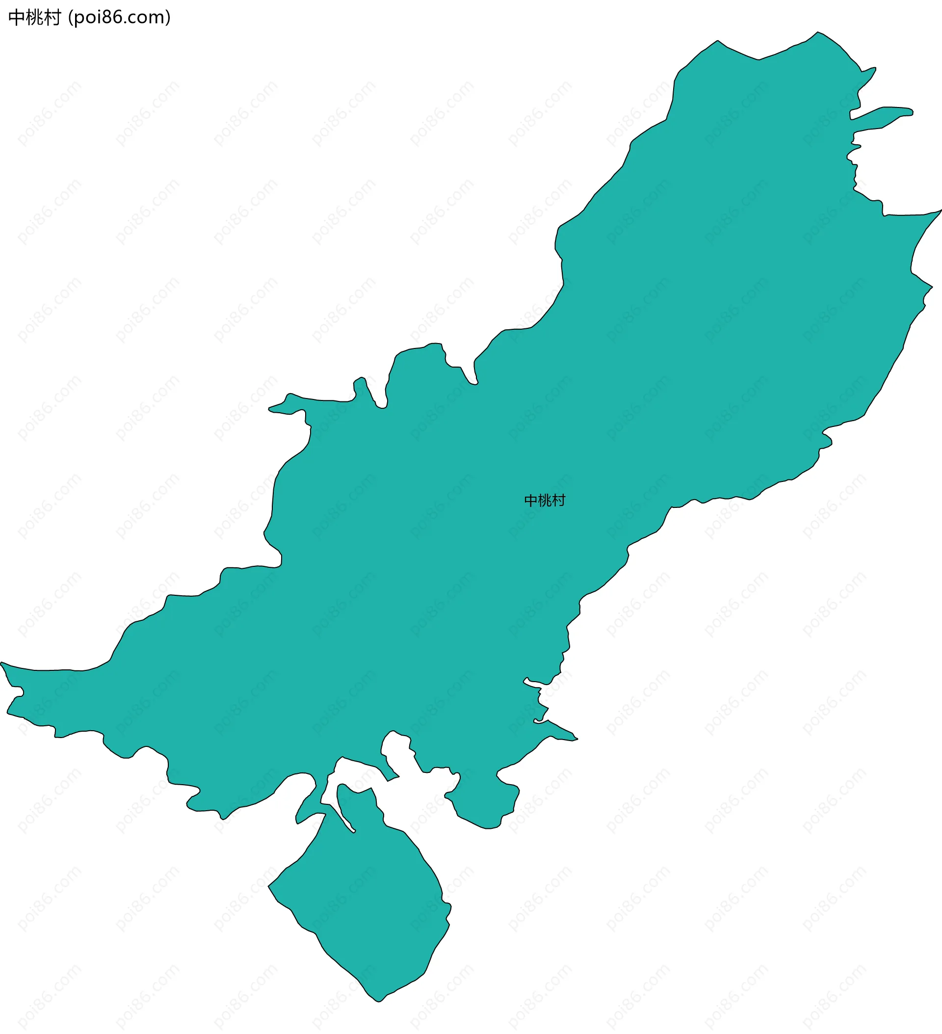 中桃村边界地图