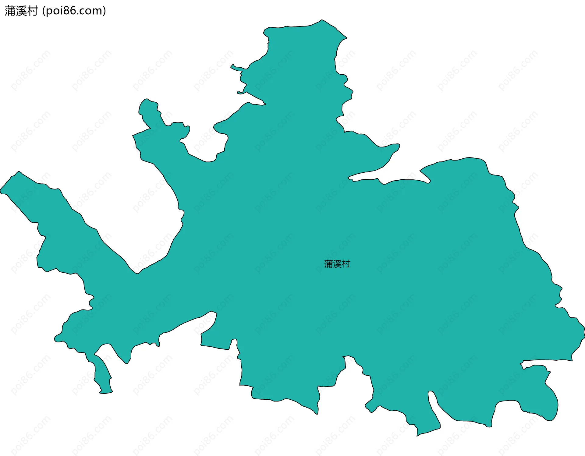 蒲溪村边界地图