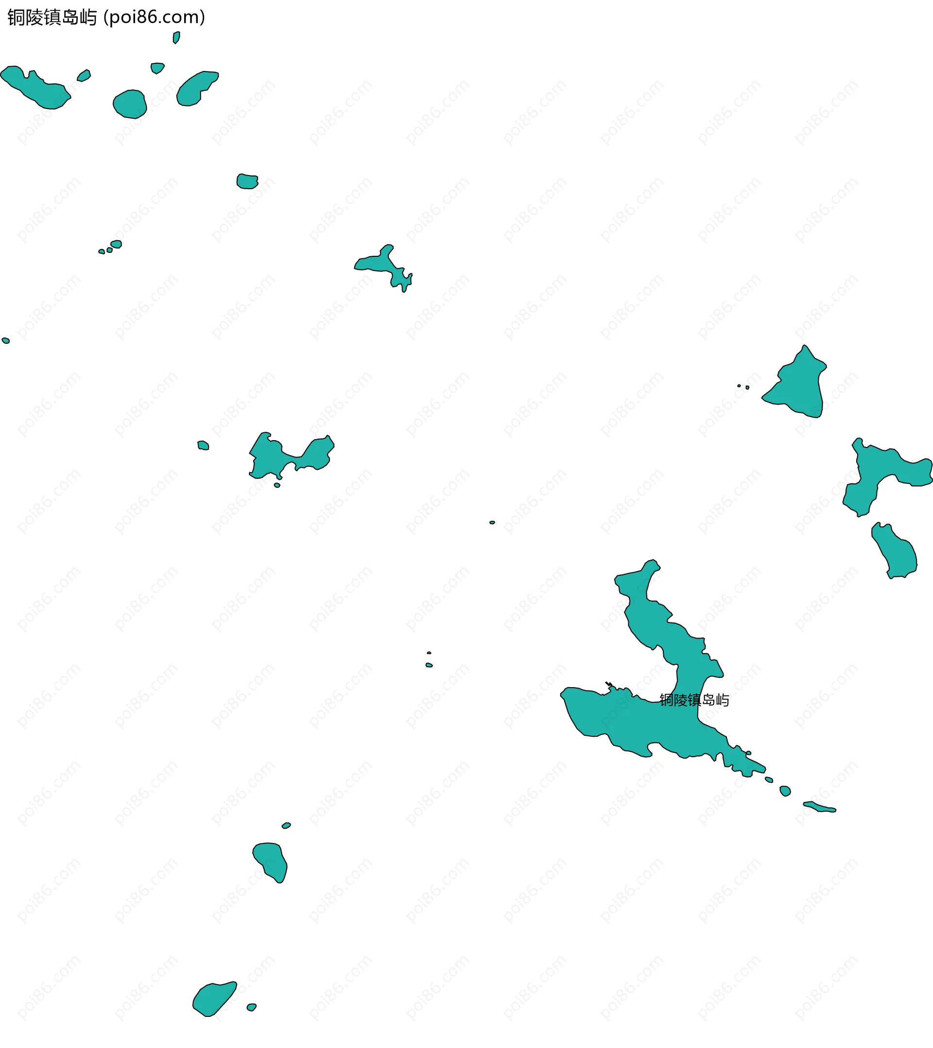 铜陵镇岛屿边界地图