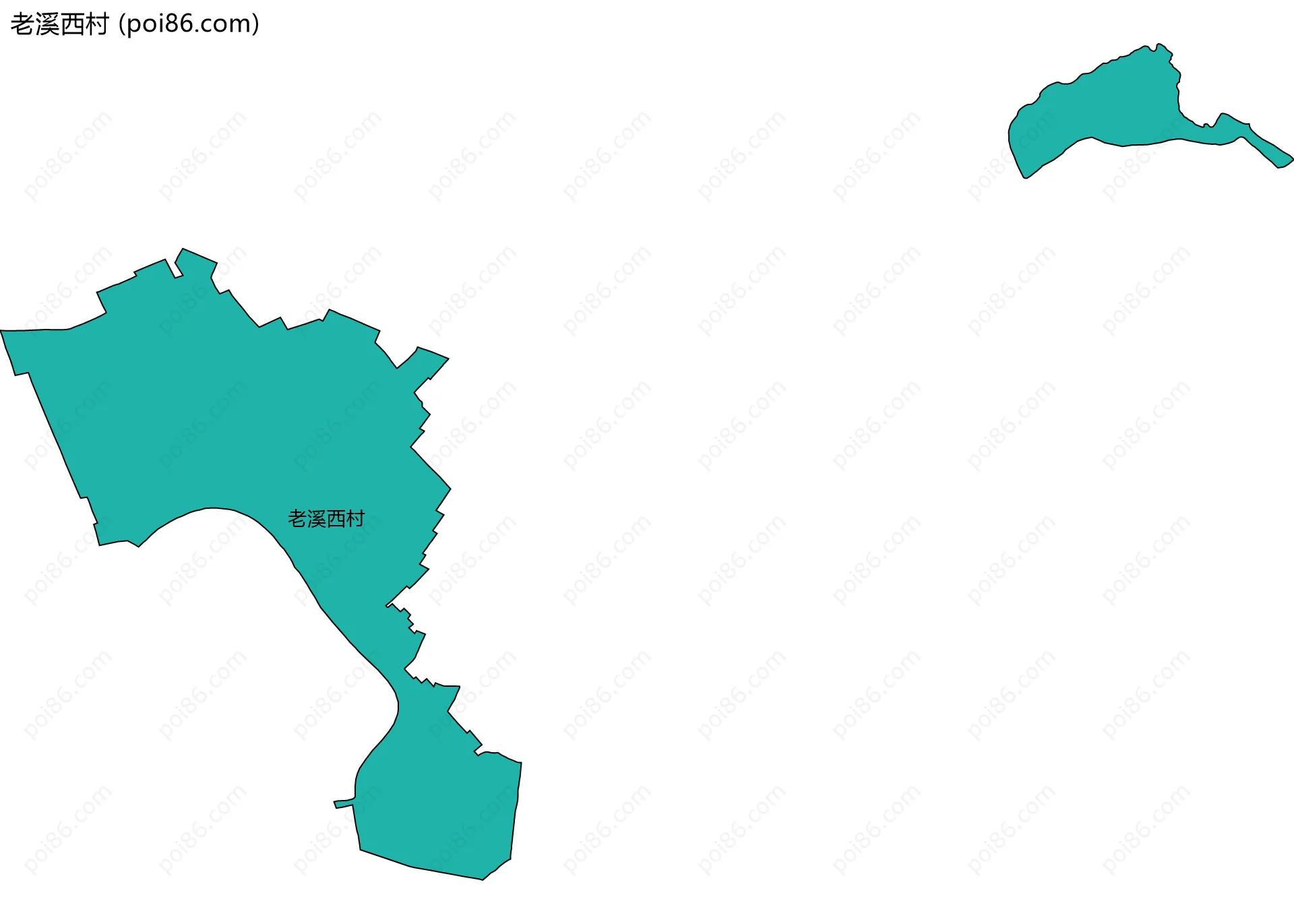 老溪西村边界地图
