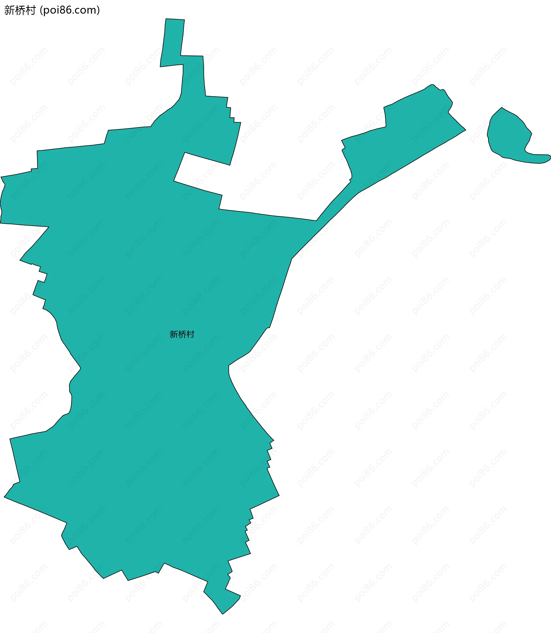 新桥村边界地图