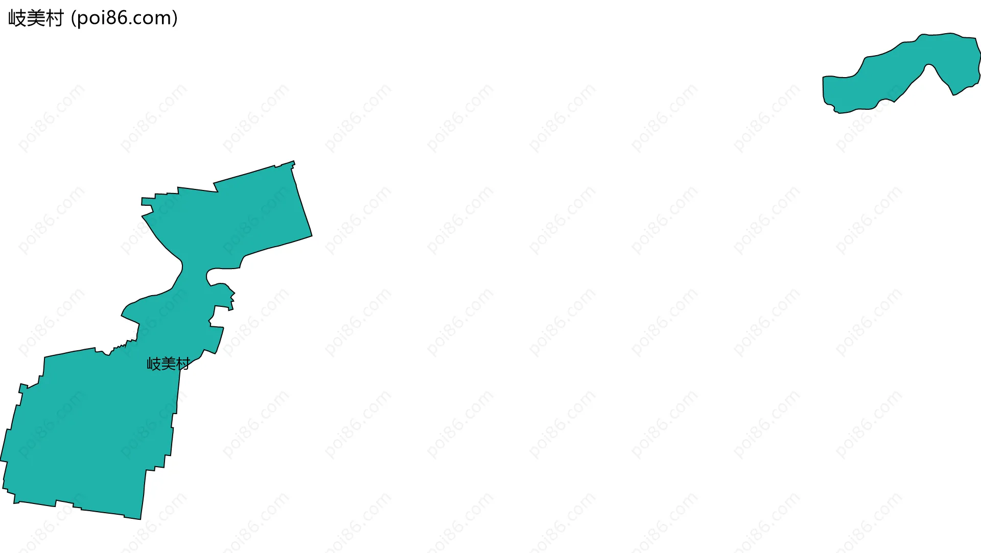 岐美村边界地图