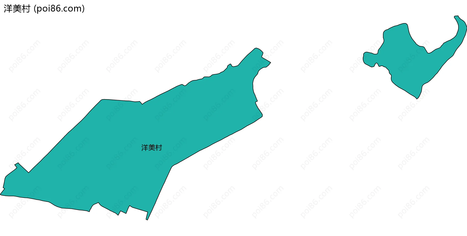 洋美村边界地图