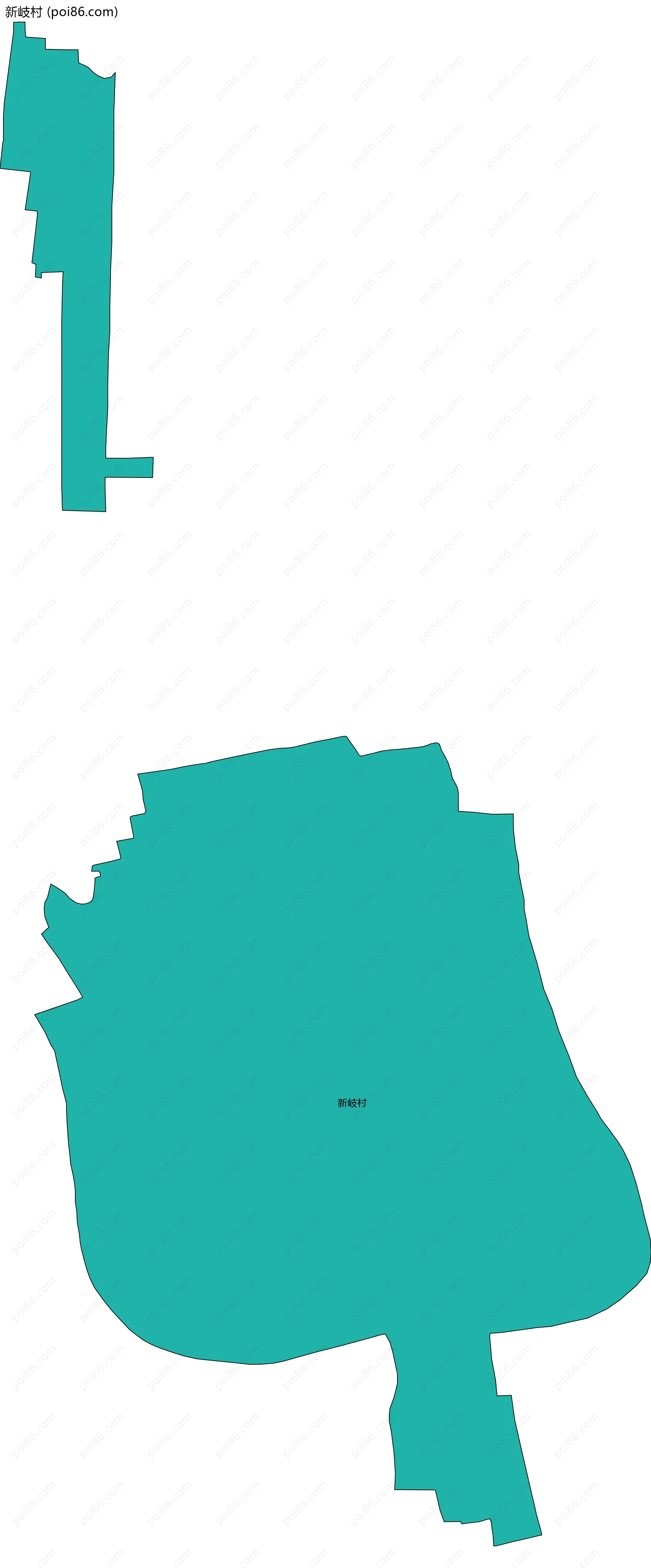 新岐村边界地图