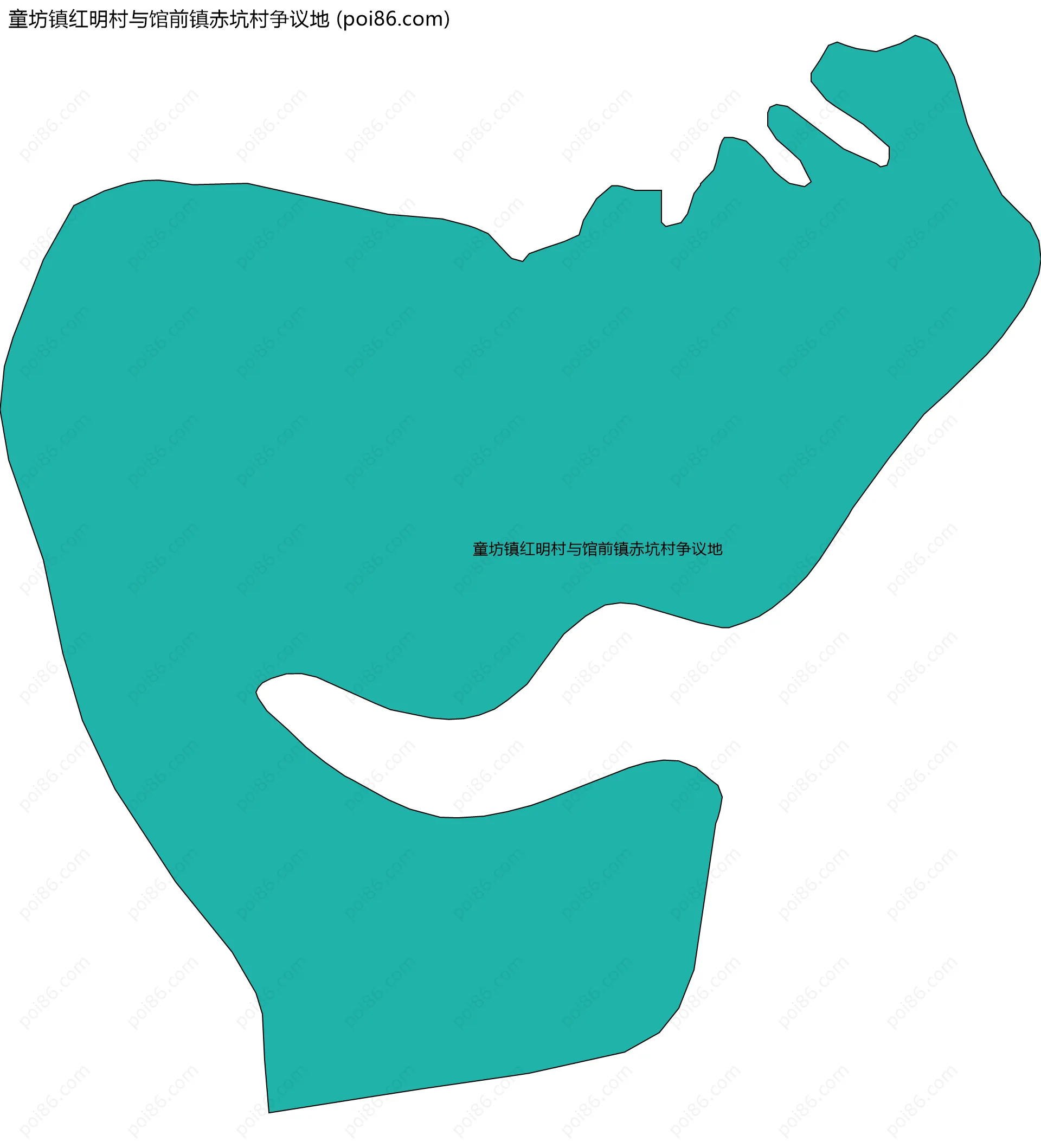 童坊镇红明村与馆前镇赤坑村争议地边界地图