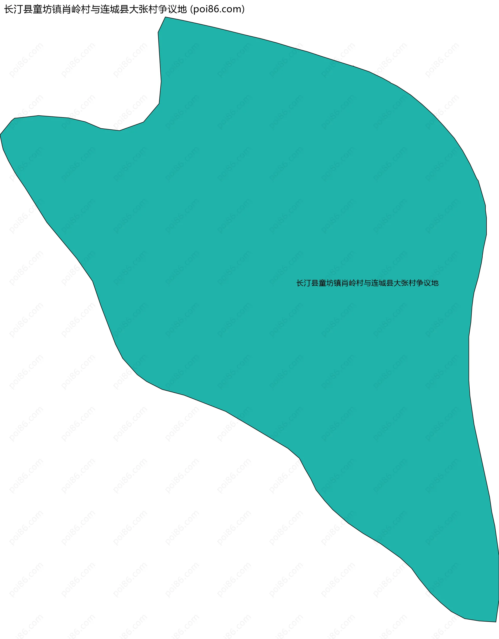 长汀县童坊镇肖岭村与连城县大张村争议地边界地图