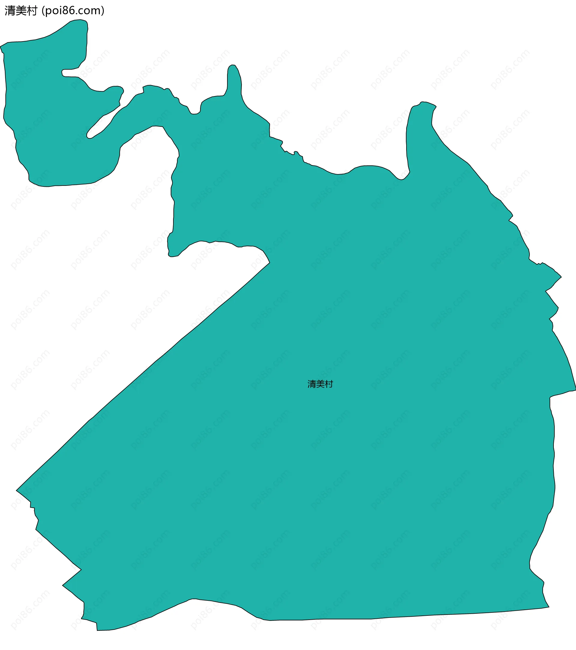 清美村边界地图
