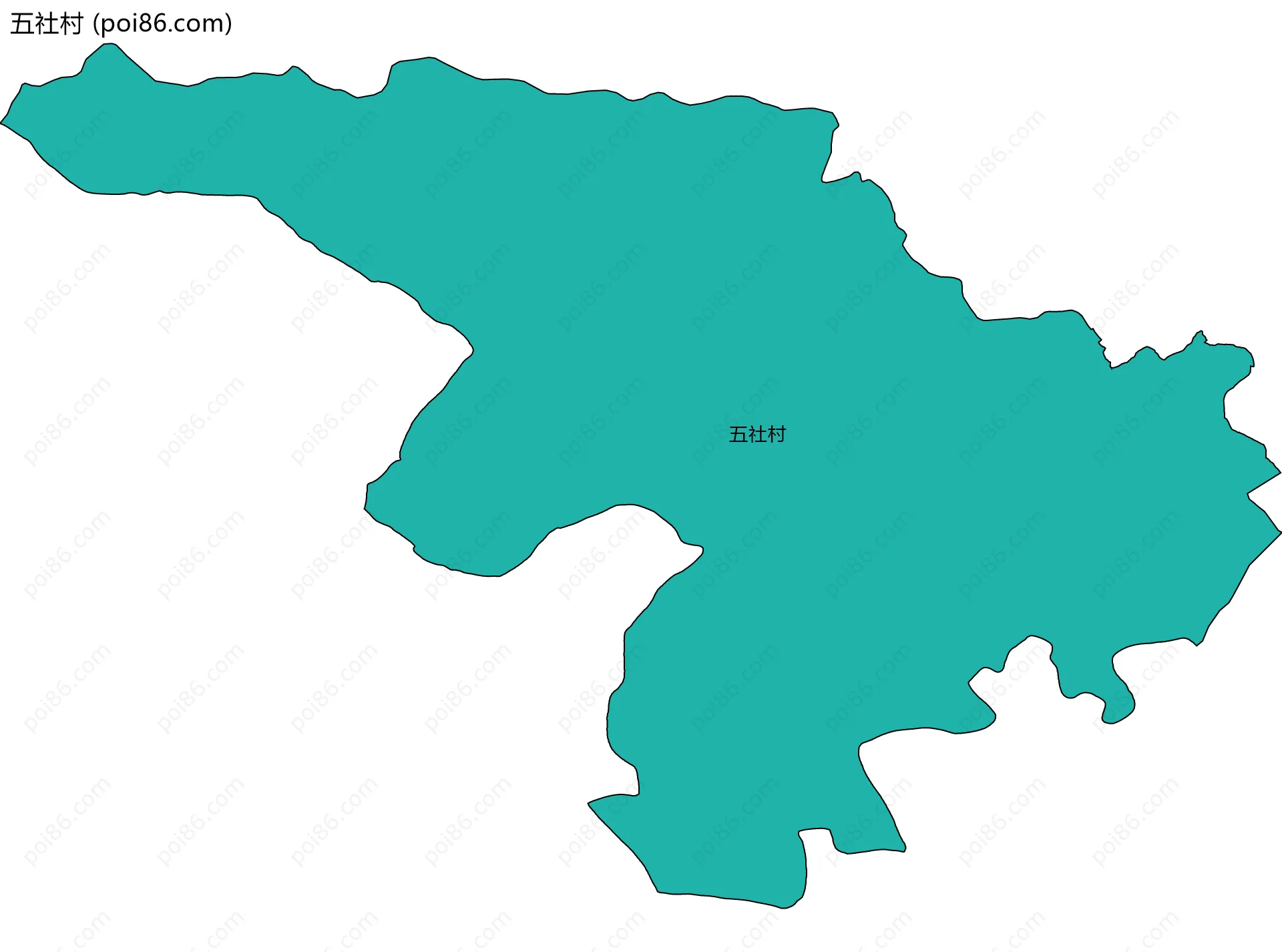 五社村边界地图