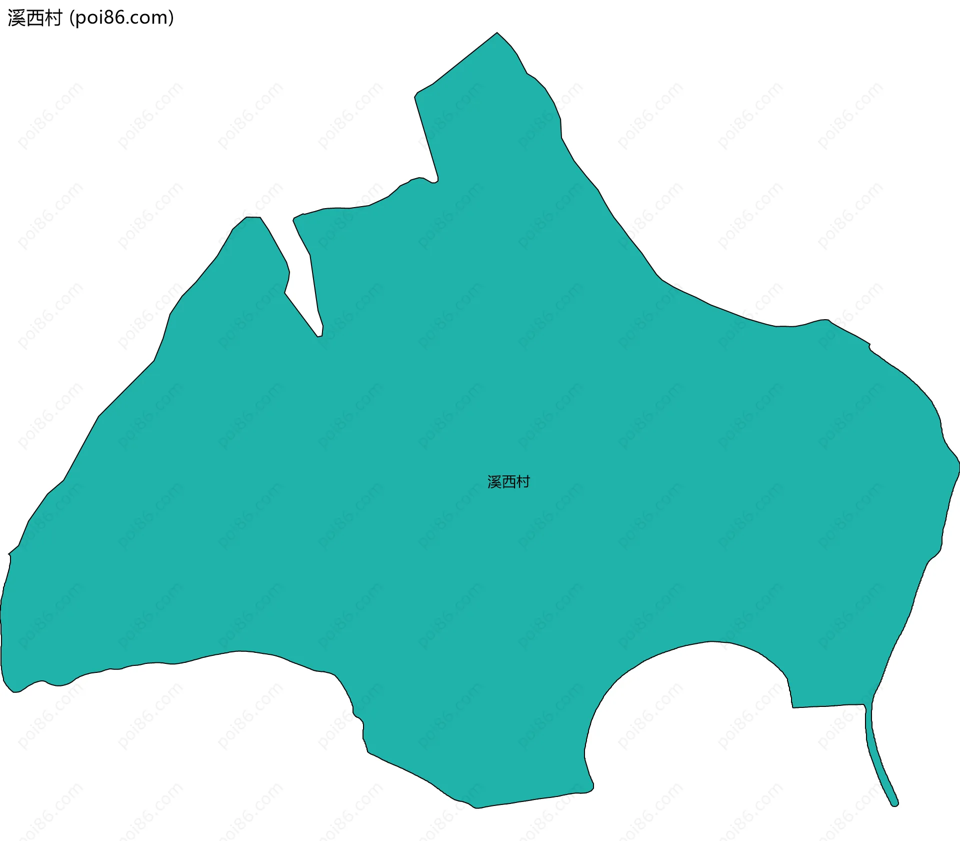 溪西村边界地图