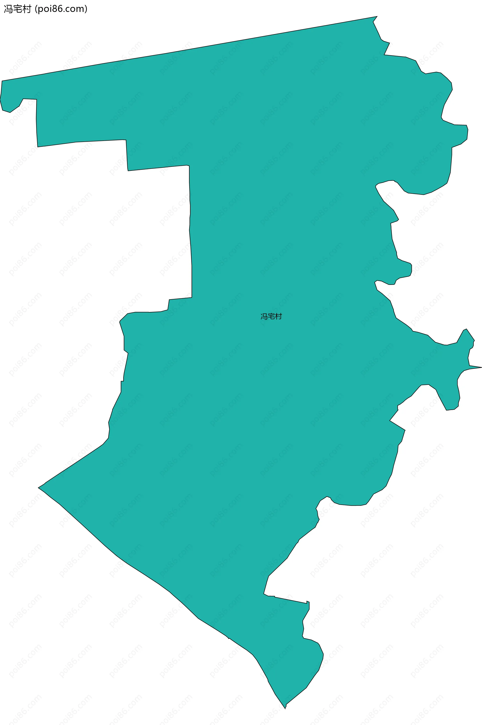 冯宅村边界地图