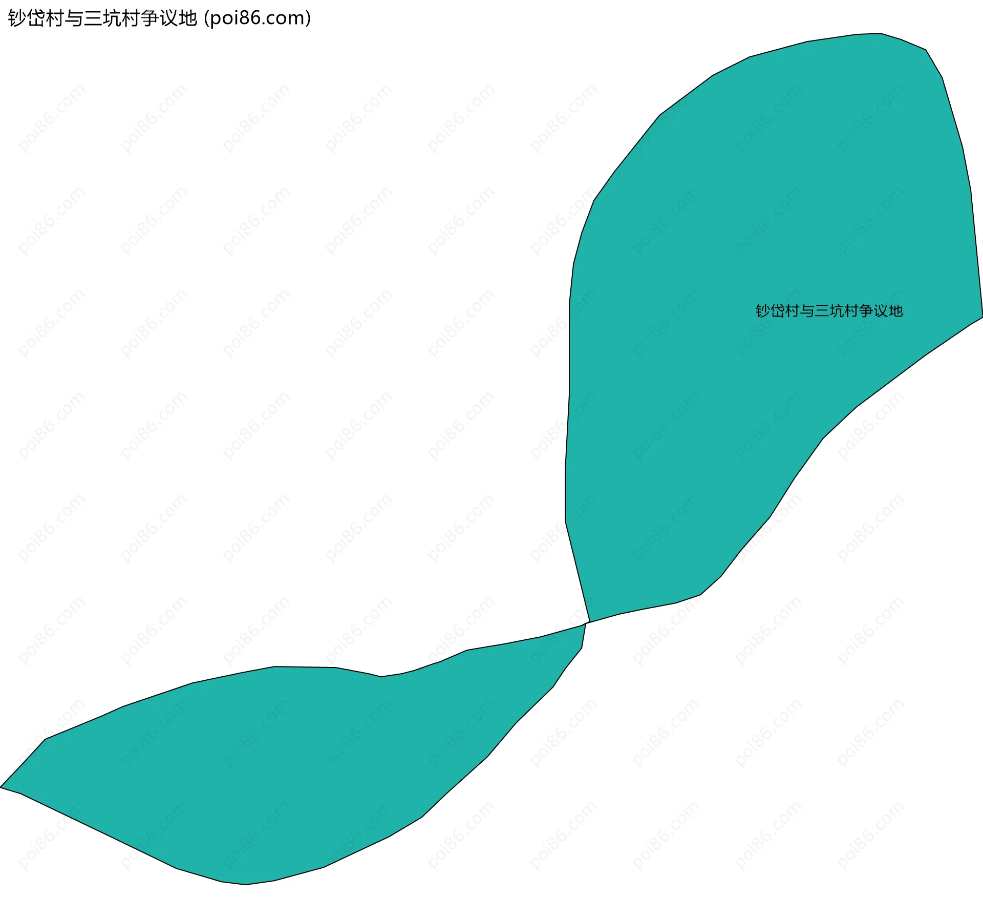 钞岱村与三坑村争议地边界地图