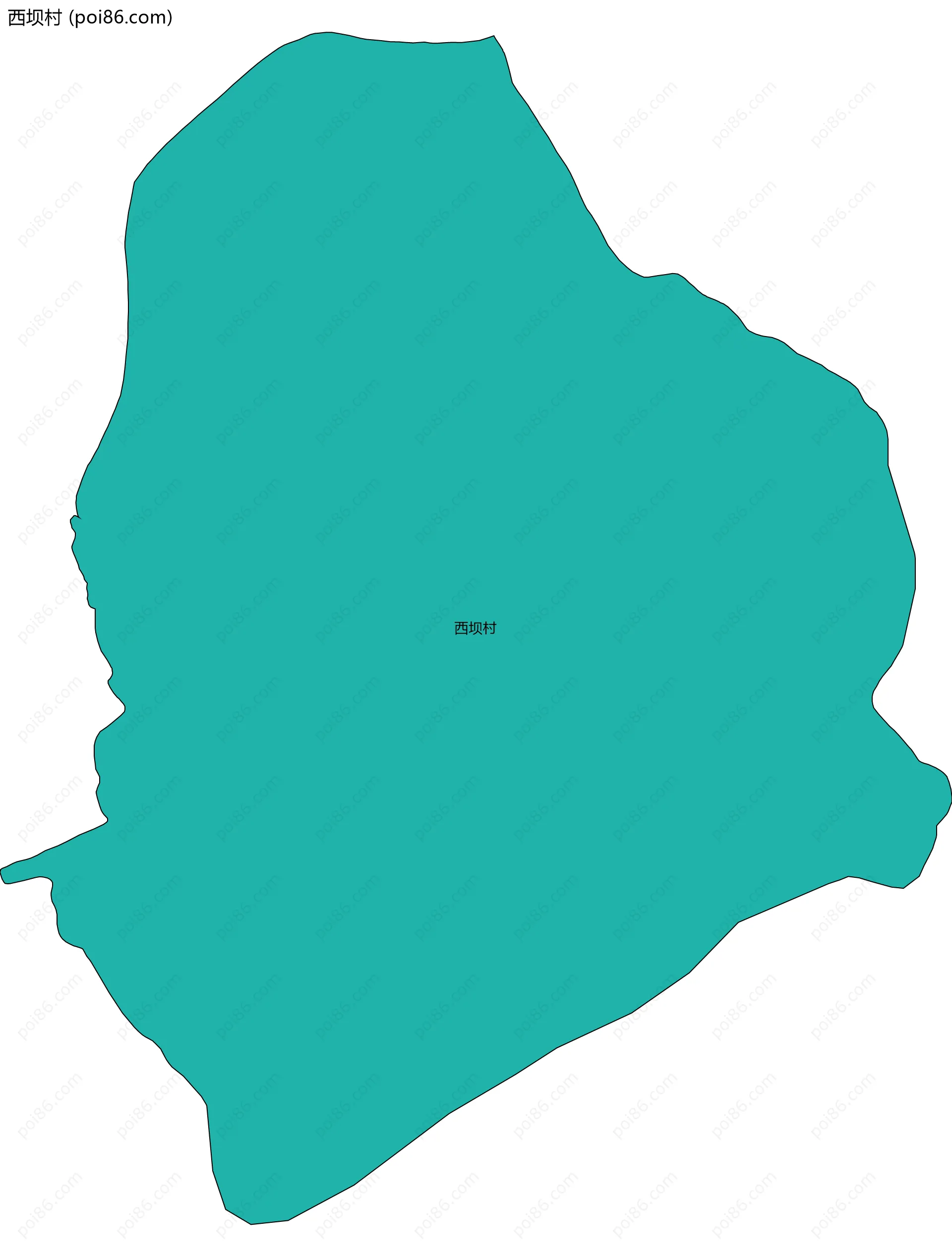 西坝村边界地图